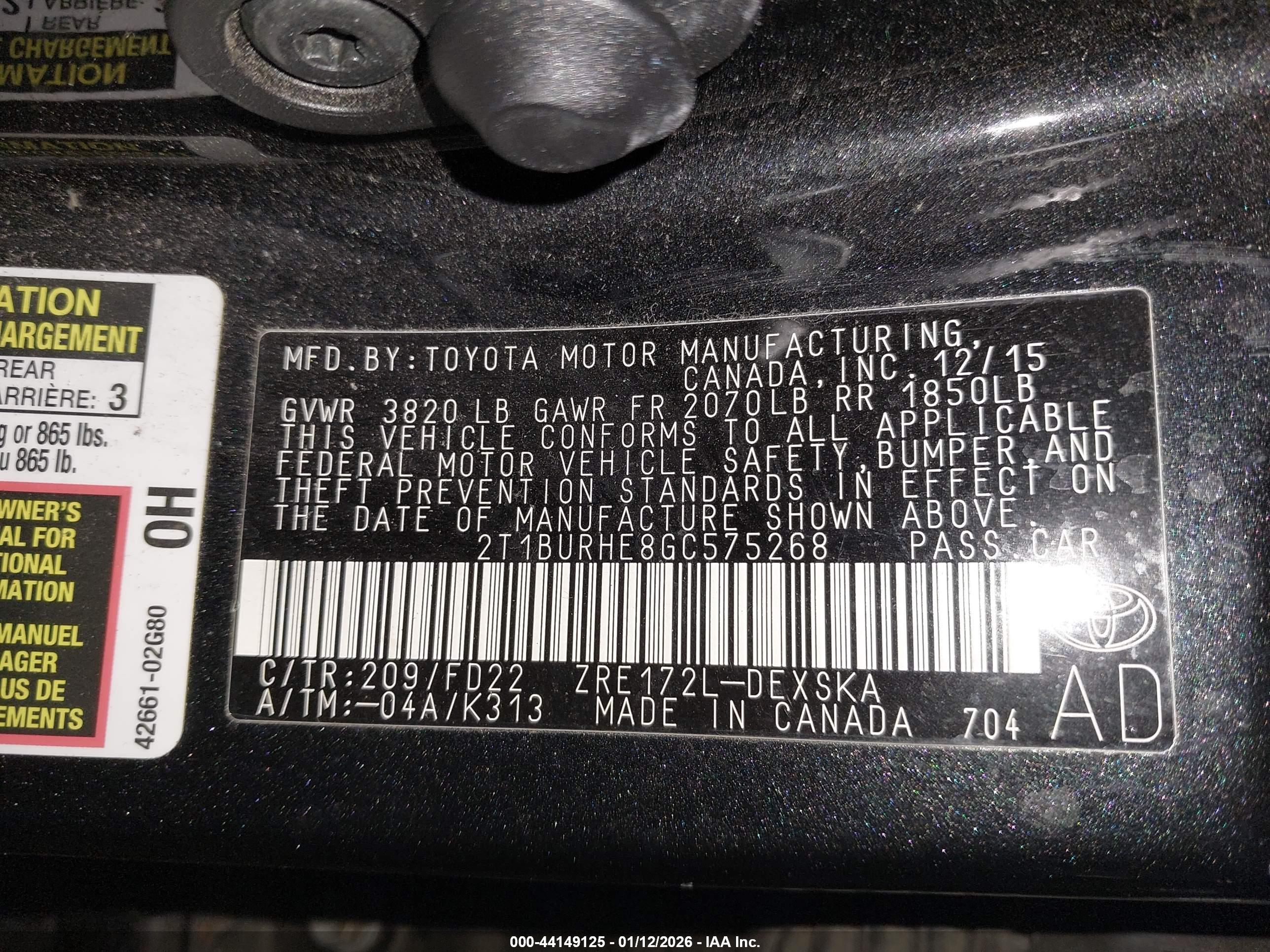 TOYOTA COROLLA image 9