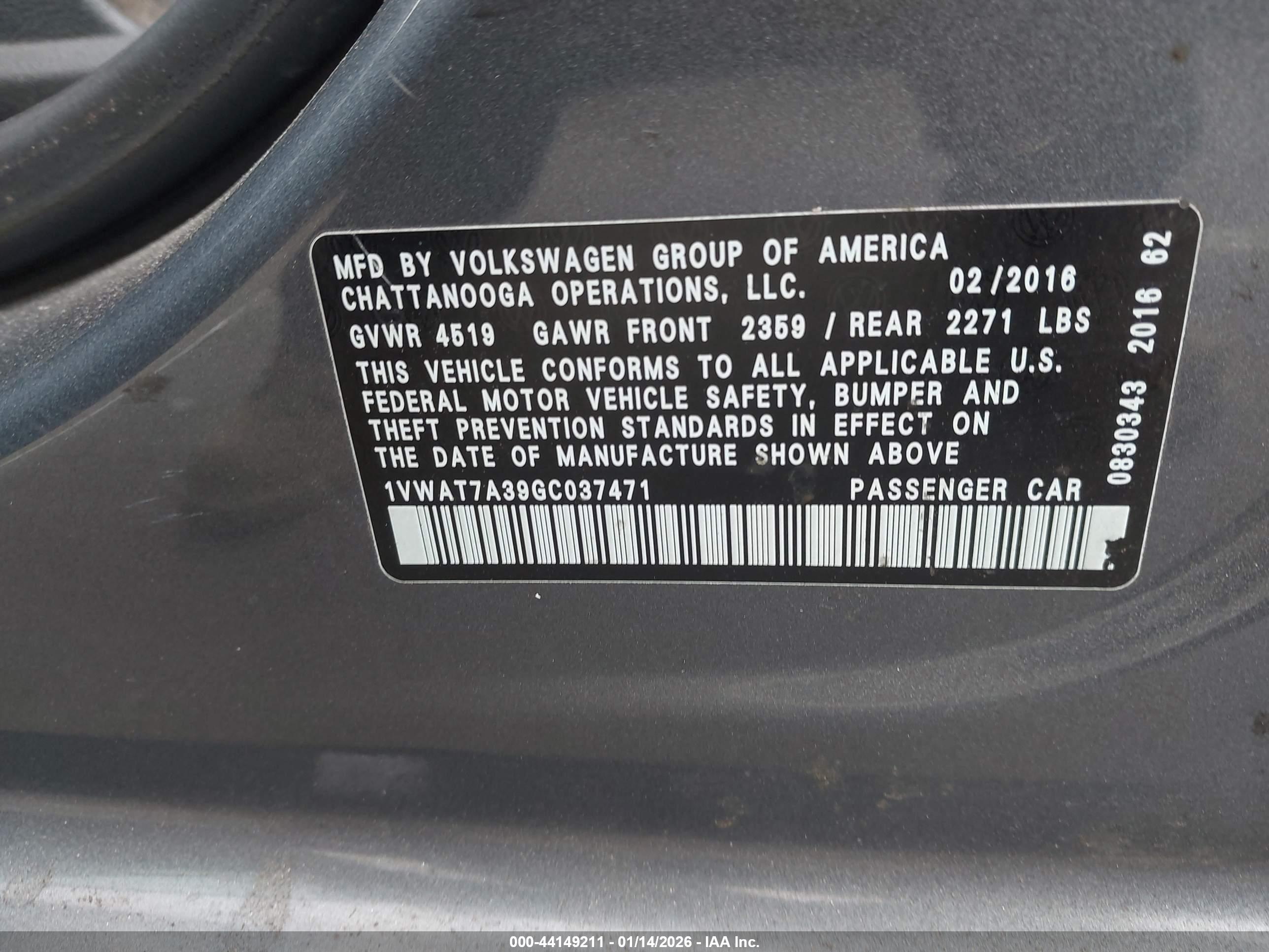 VOLKSWAGEN PASSAT image 9