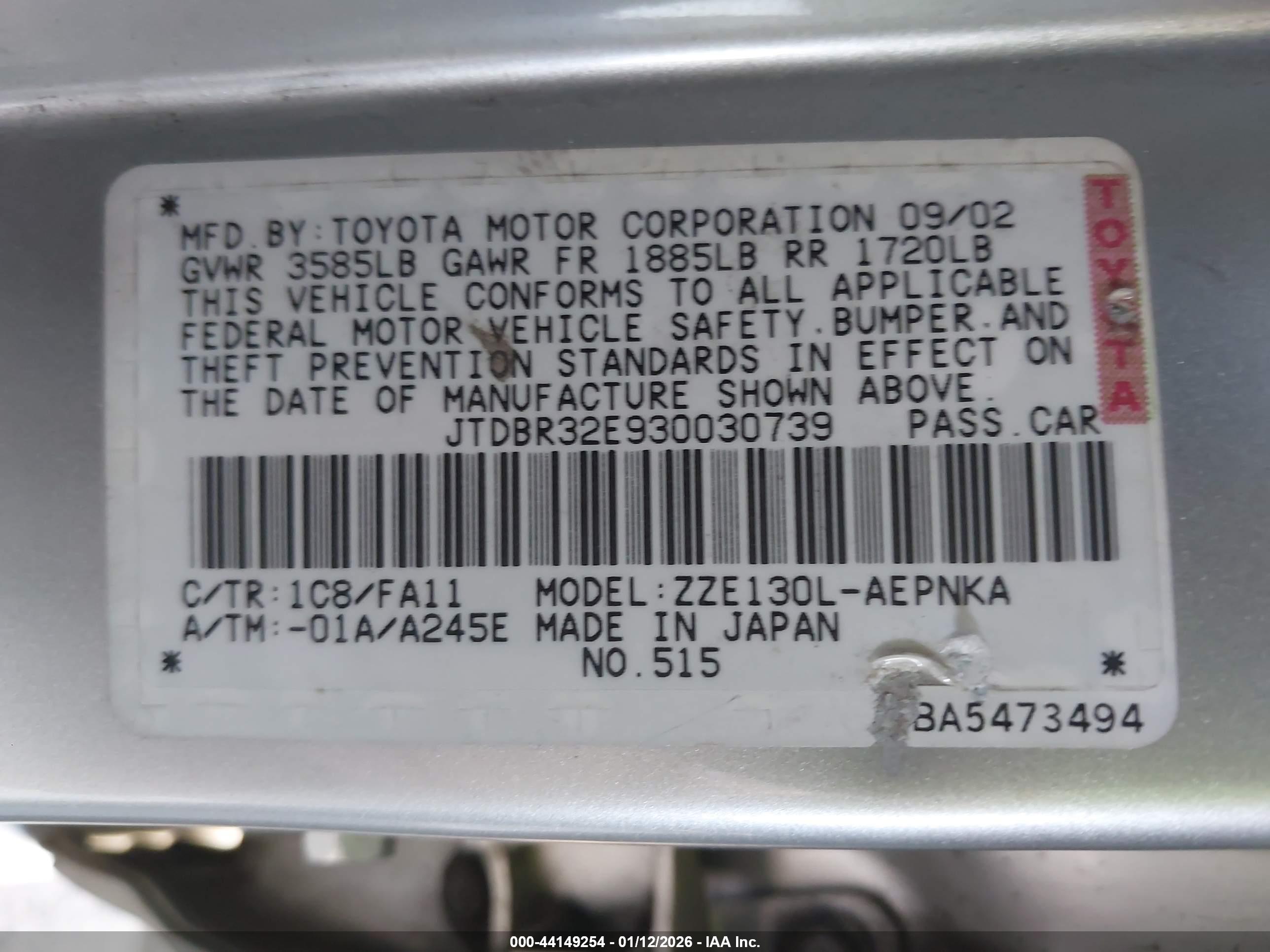 TOYOTA COROLLA image 9