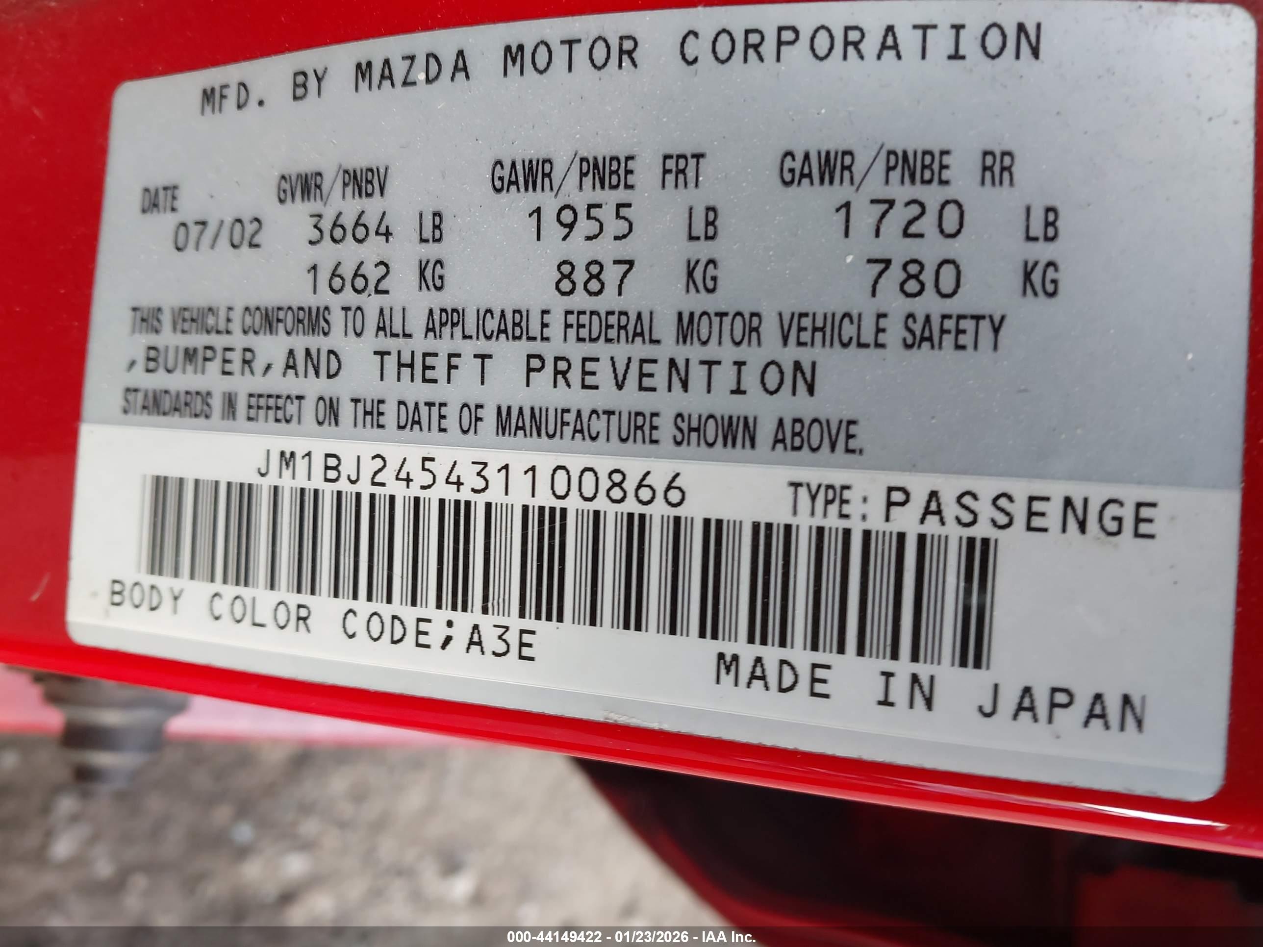 MAZDA PROTEGE5 image 9