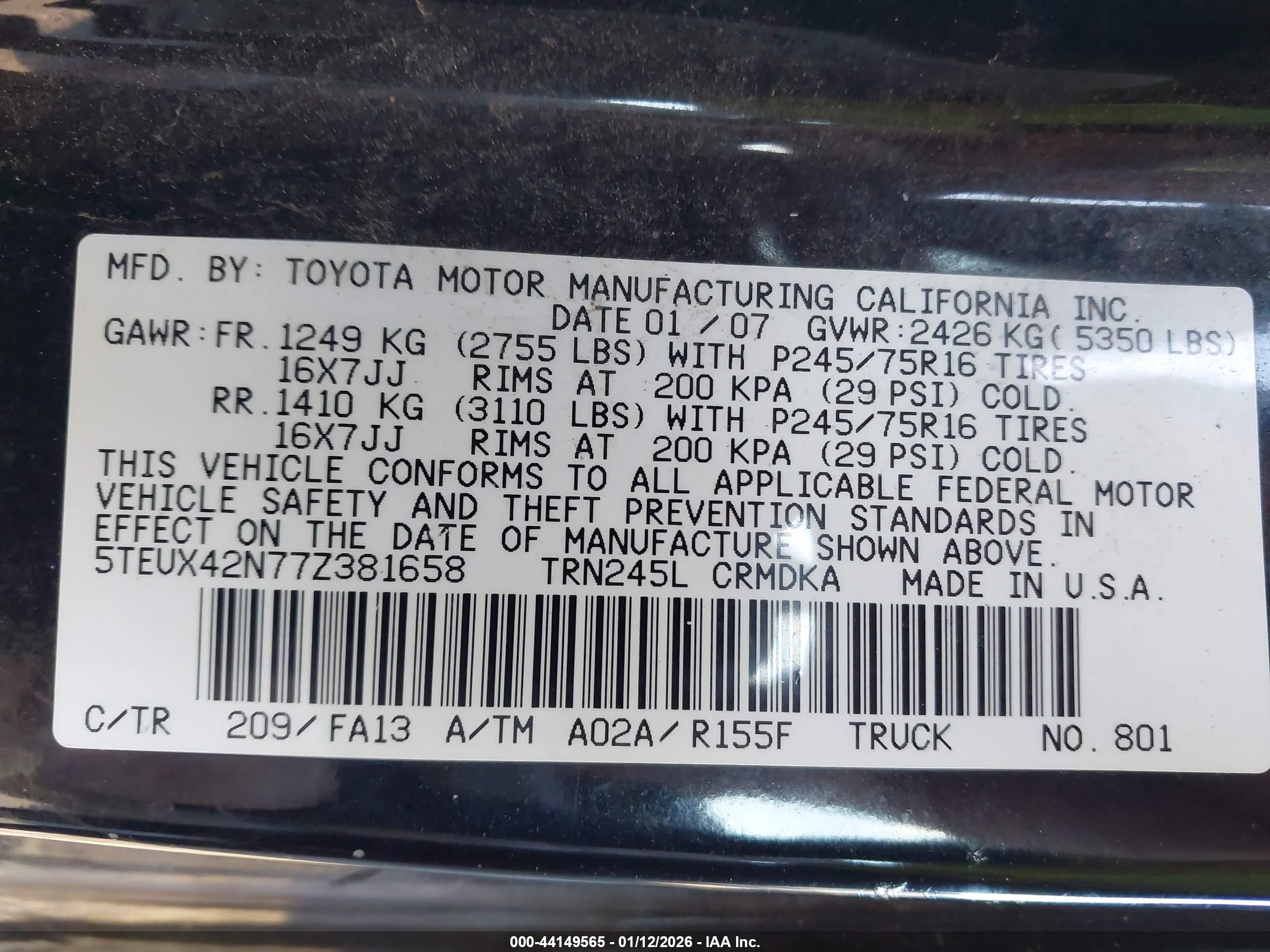 TOYOTA TACOMA image 9