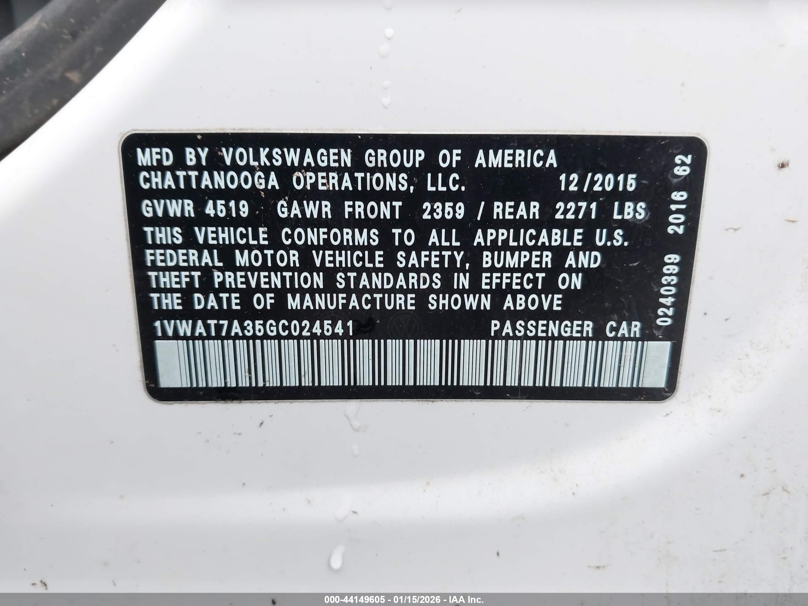 VOLKSWAGEN PASSAT image 9
