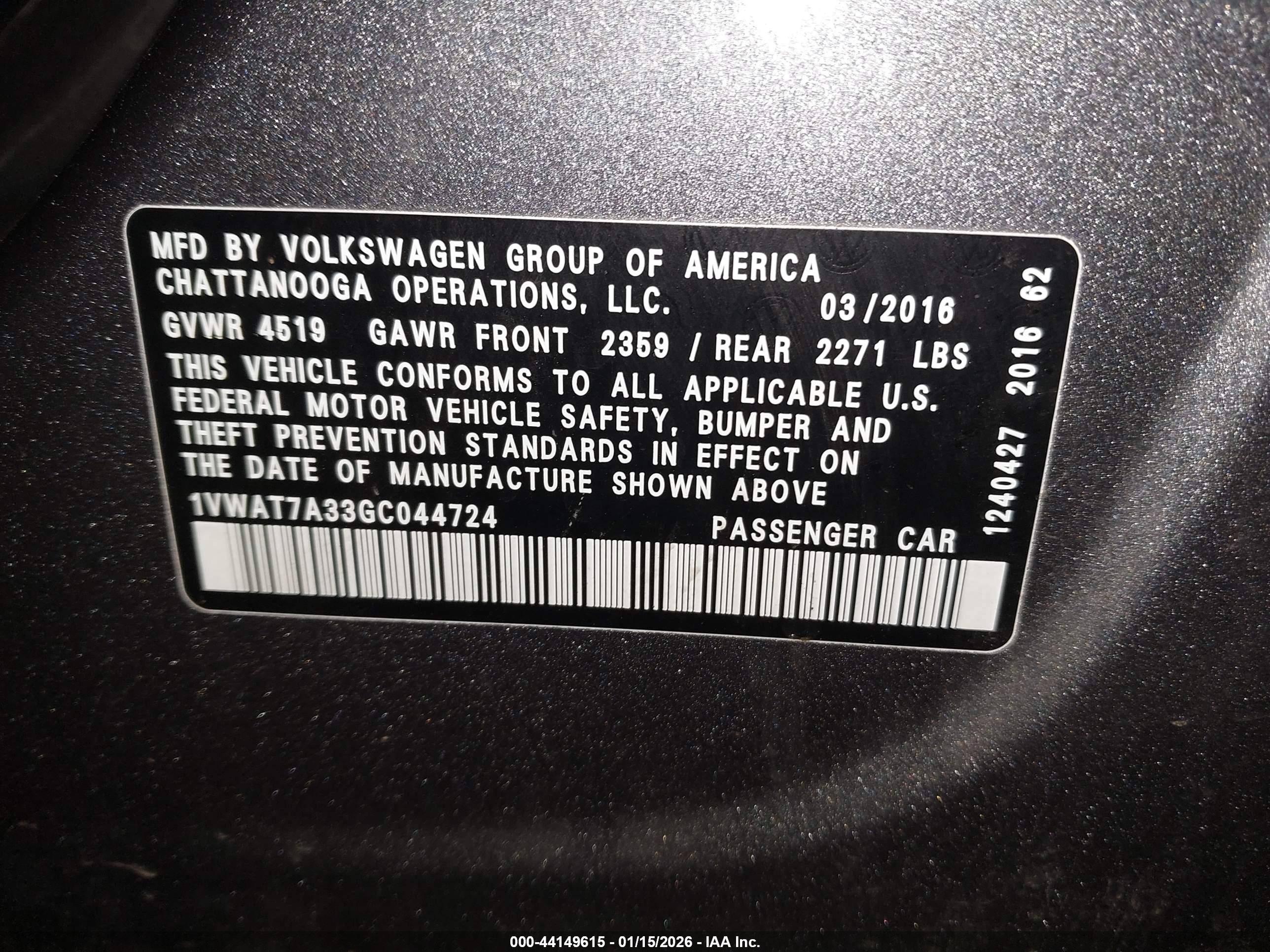 VOLKSWAGEN PASSAT image 9