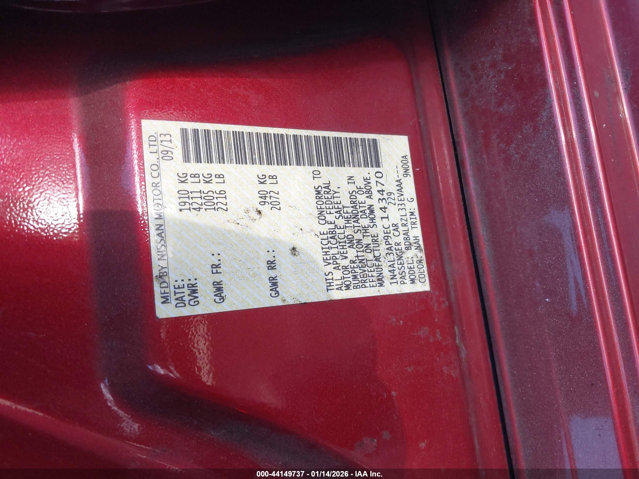 NISSAN ALTIMA image 9