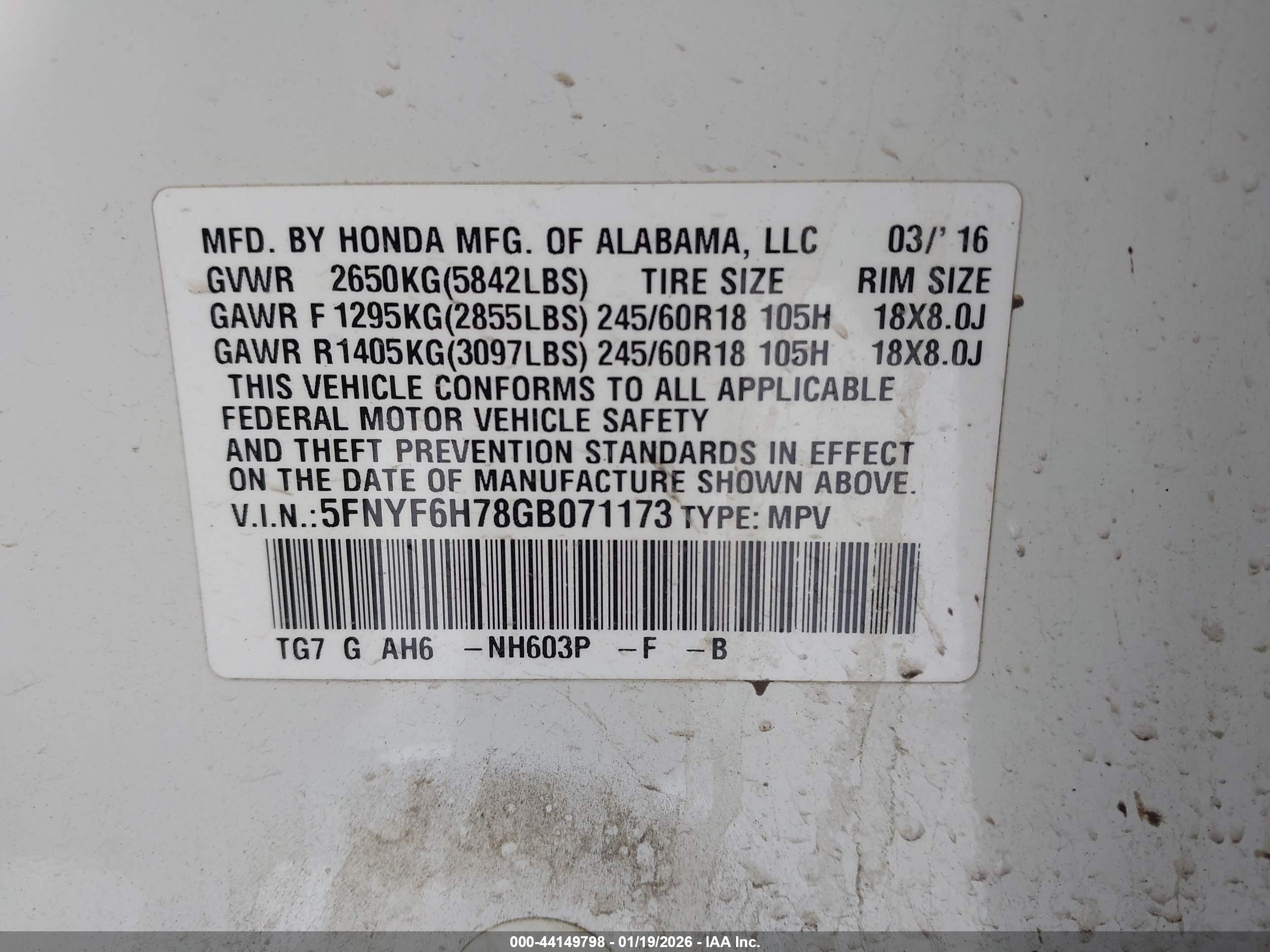 HONDA PILOT image 9