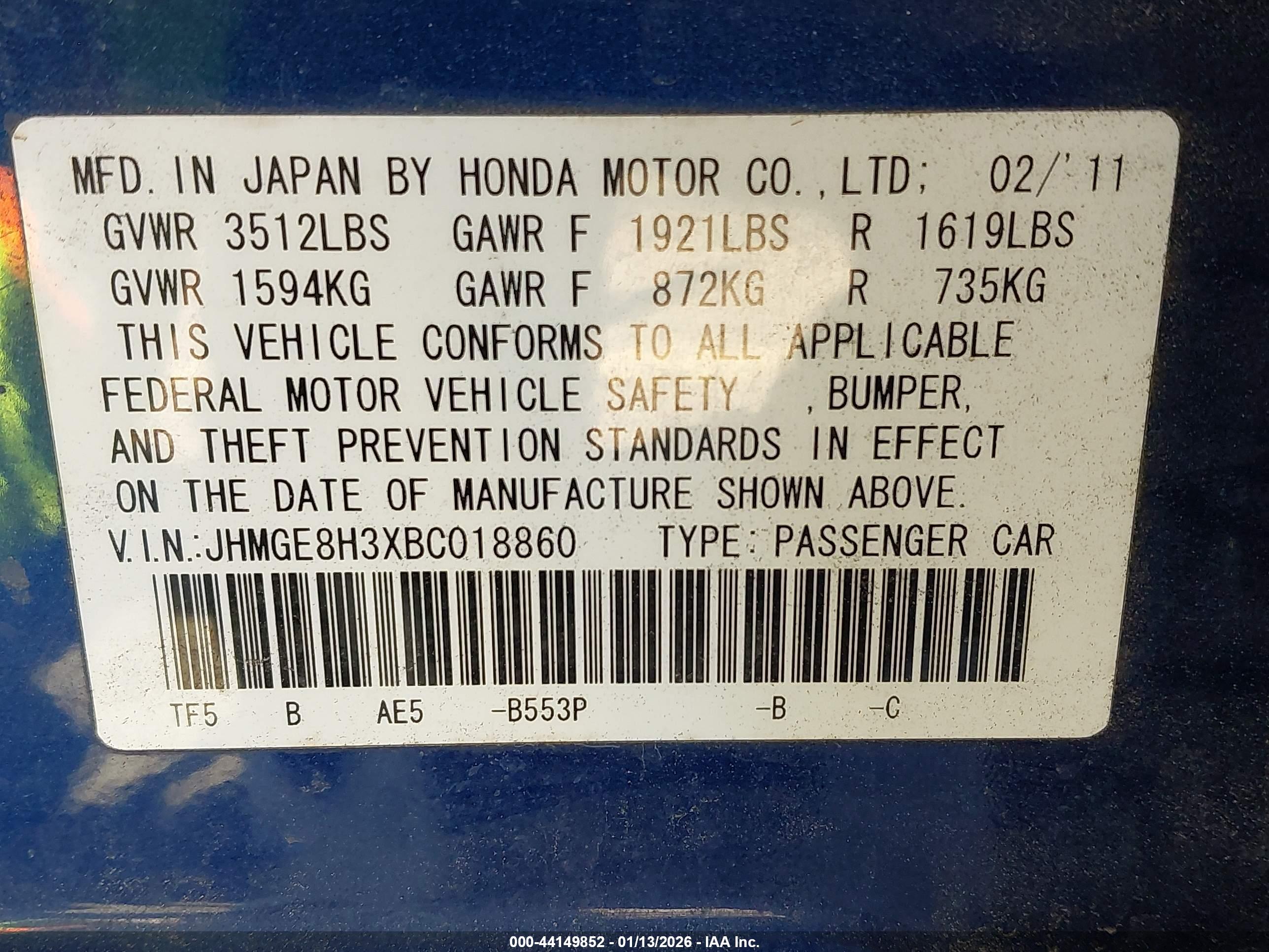 HONDA FIT image 9