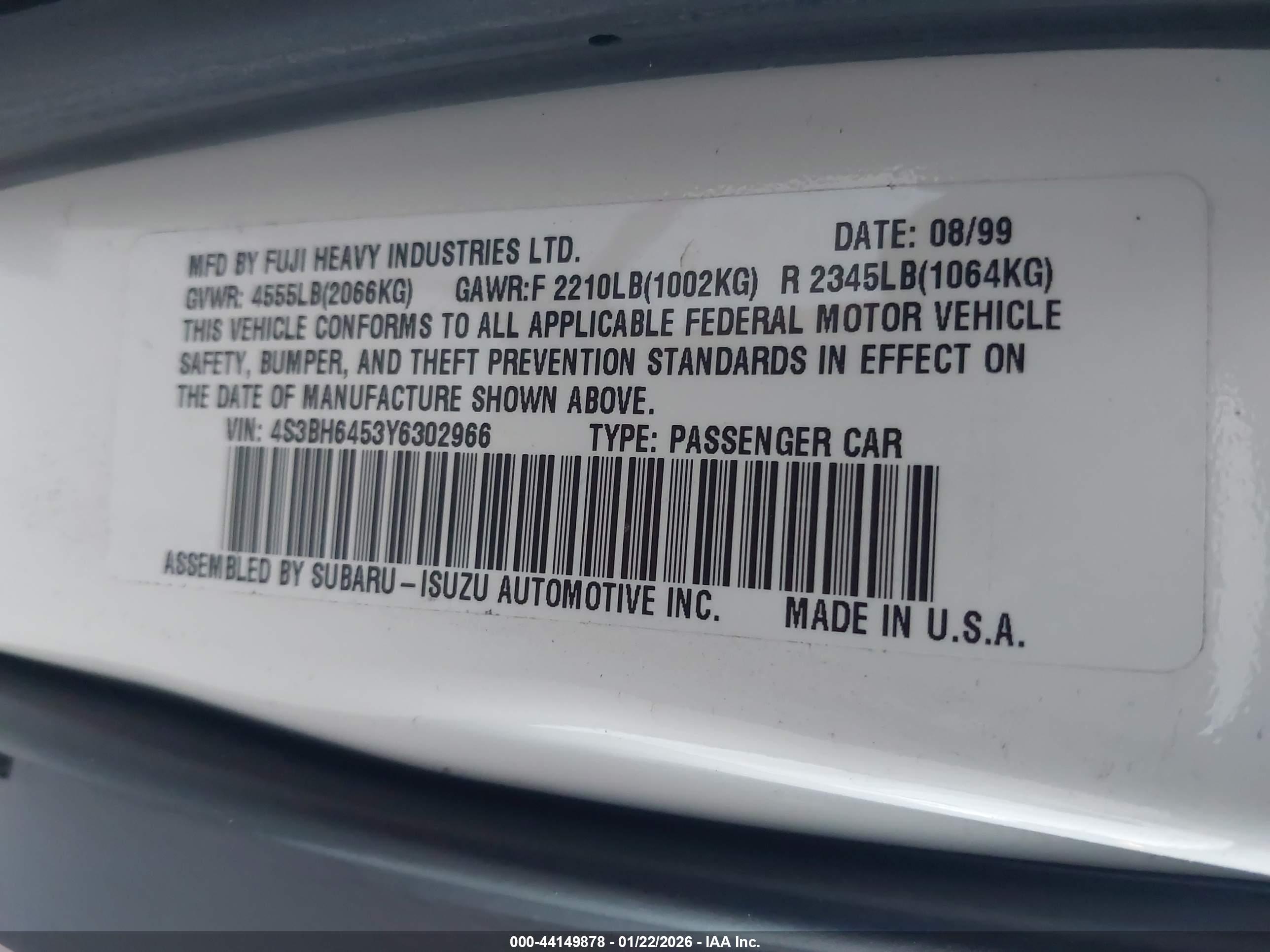 SUBARU LEGACY image 9