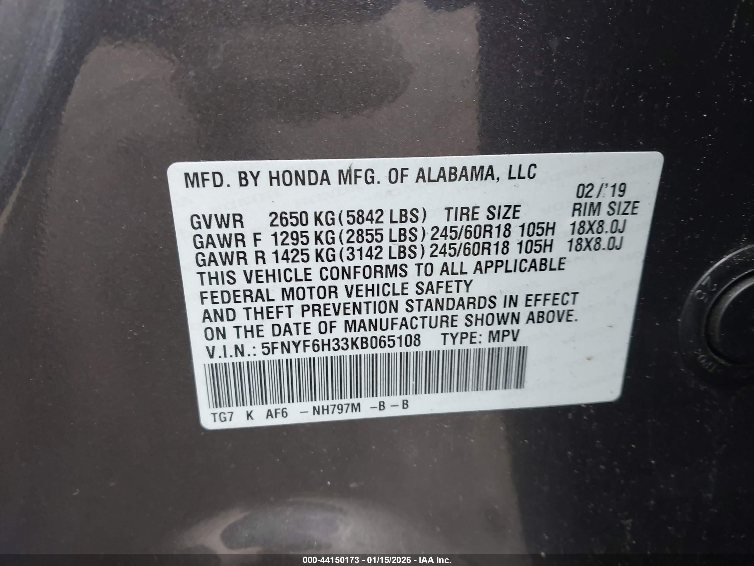 HONDA PILOT image 9