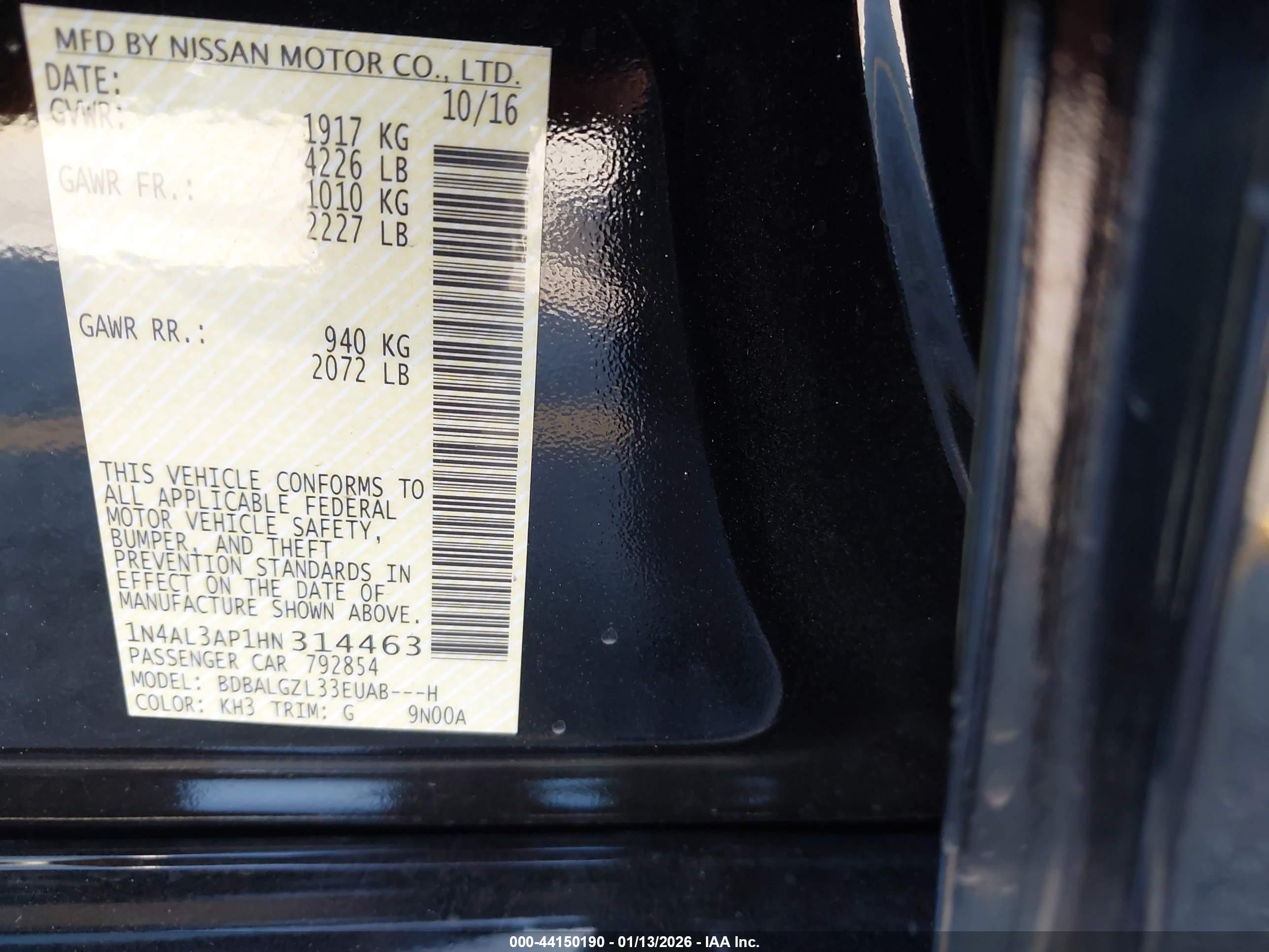 NISSAN ALTIMA image 9