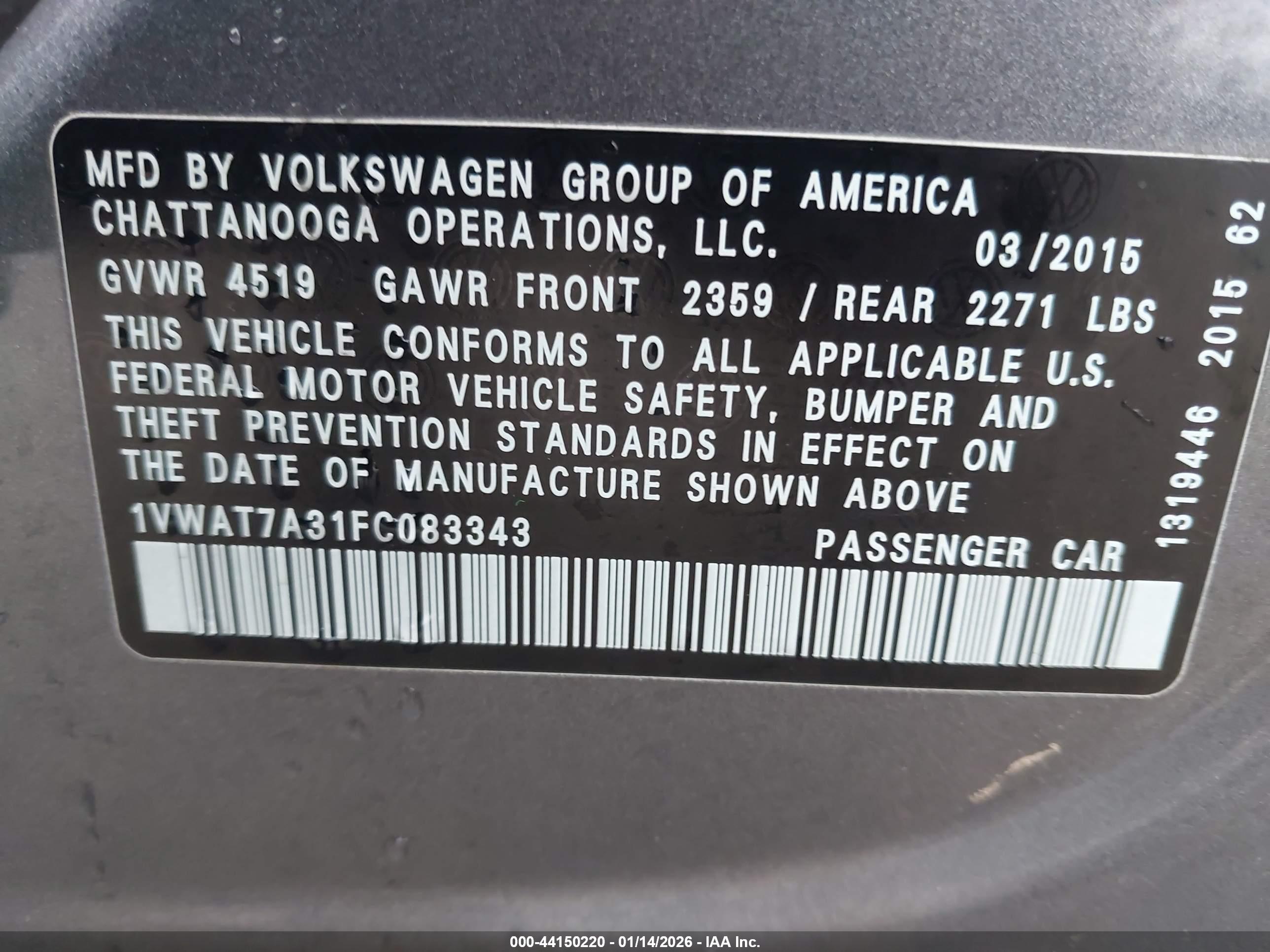 VOLKSWAGEN PASSAT image 9