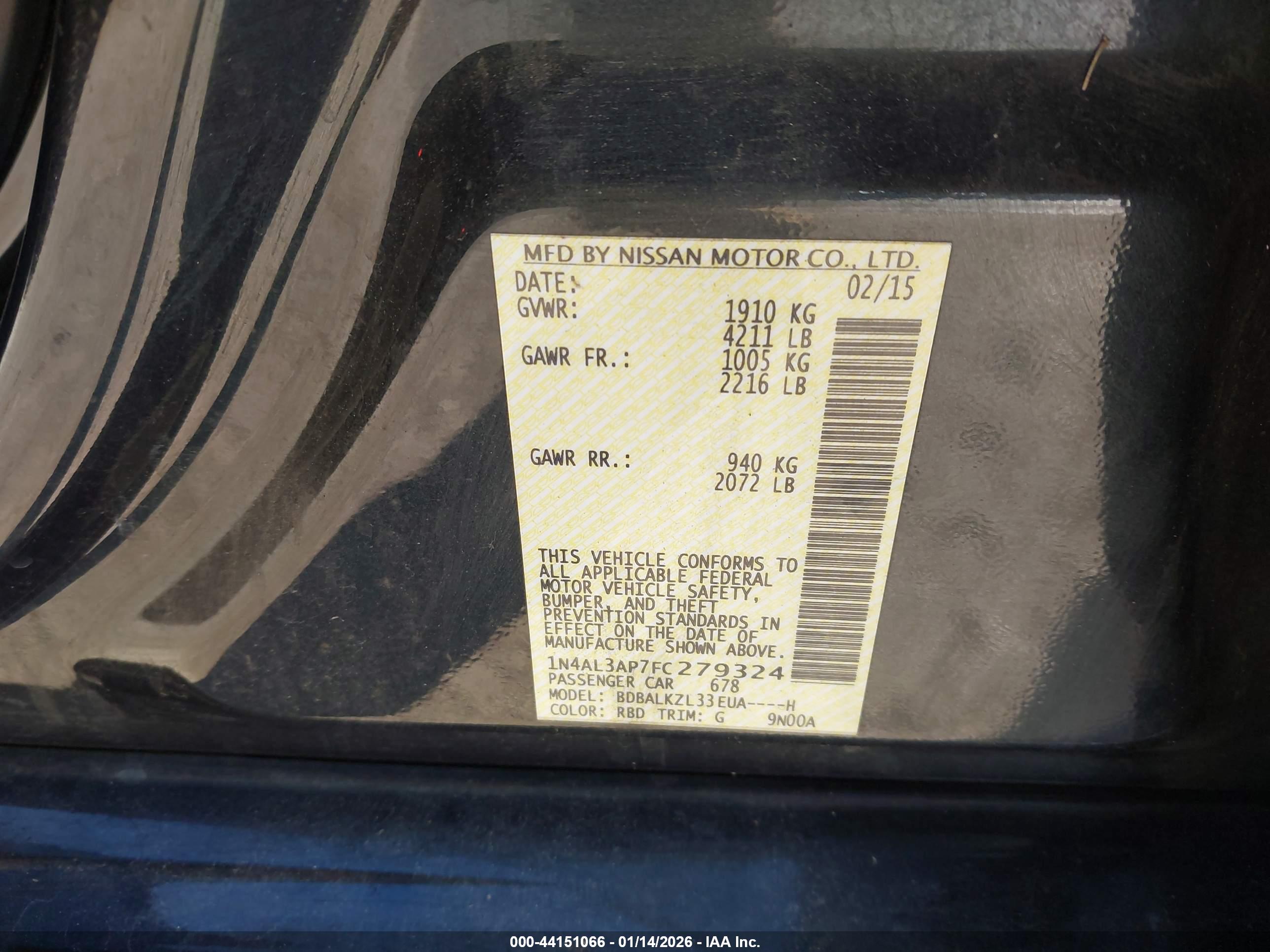 NISSAN ALTIMA image 9