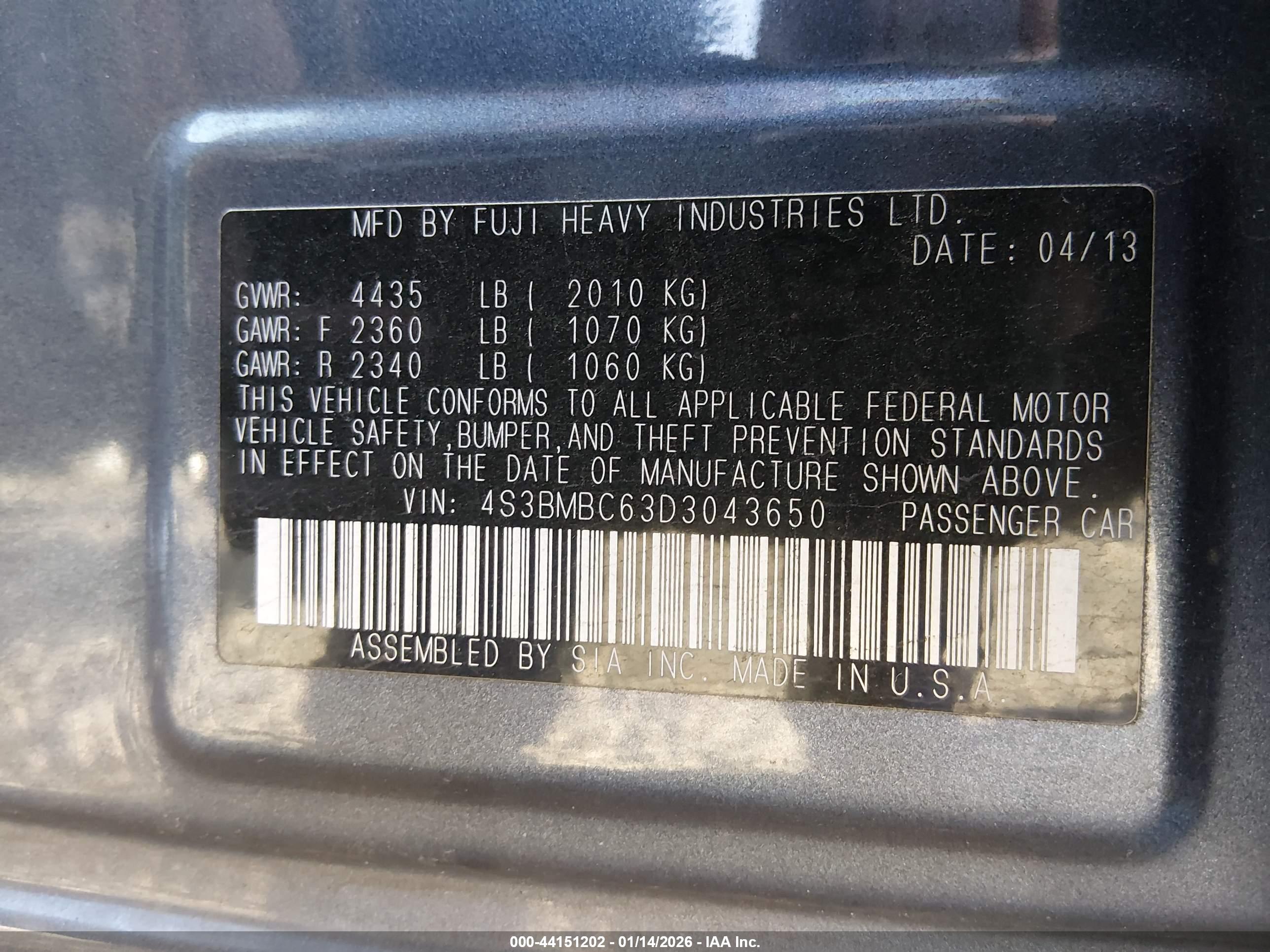 SUBARU LEGACY image 9