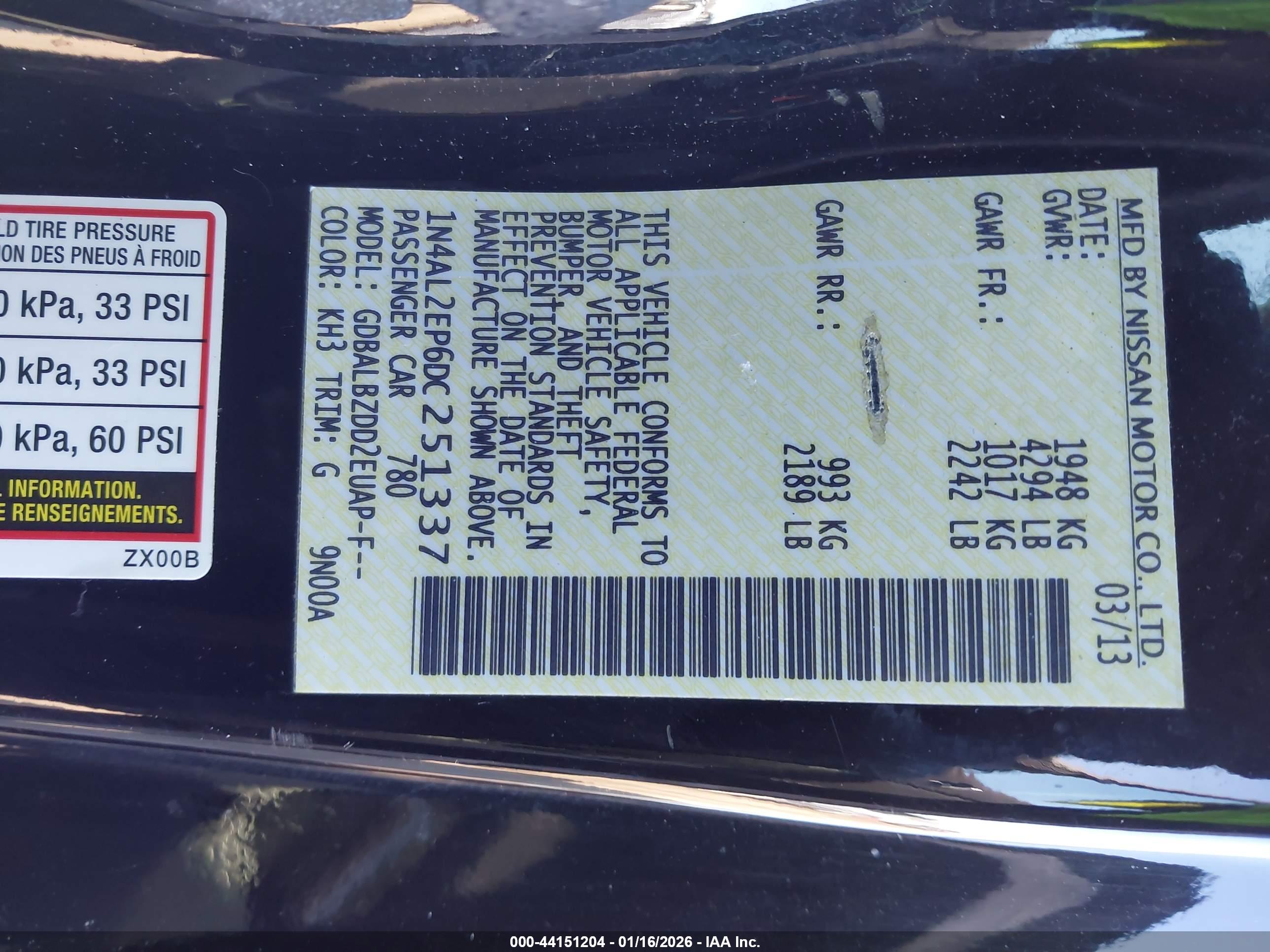 NISSAN ALTIMA image 9
