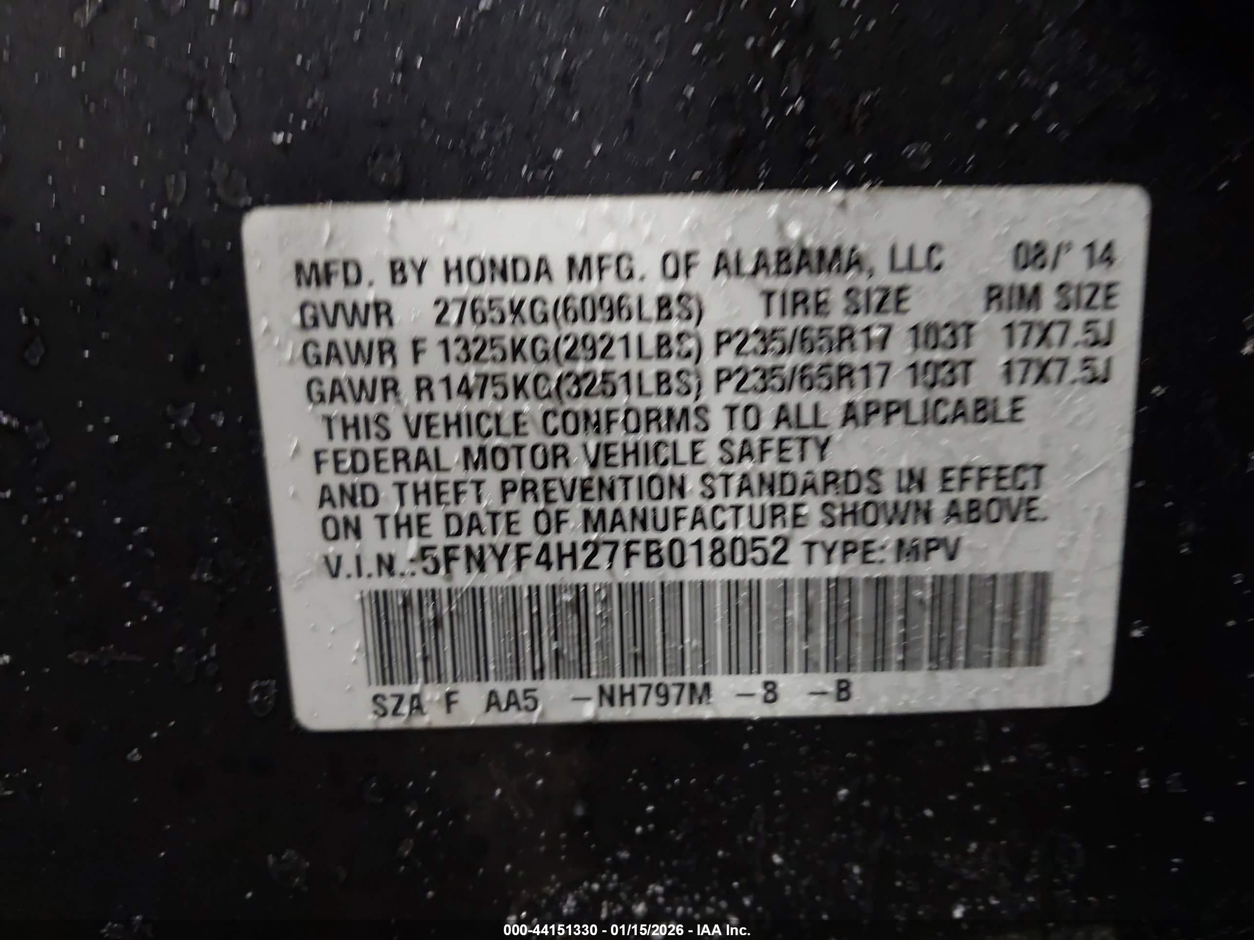 HONDA PILOT image 9