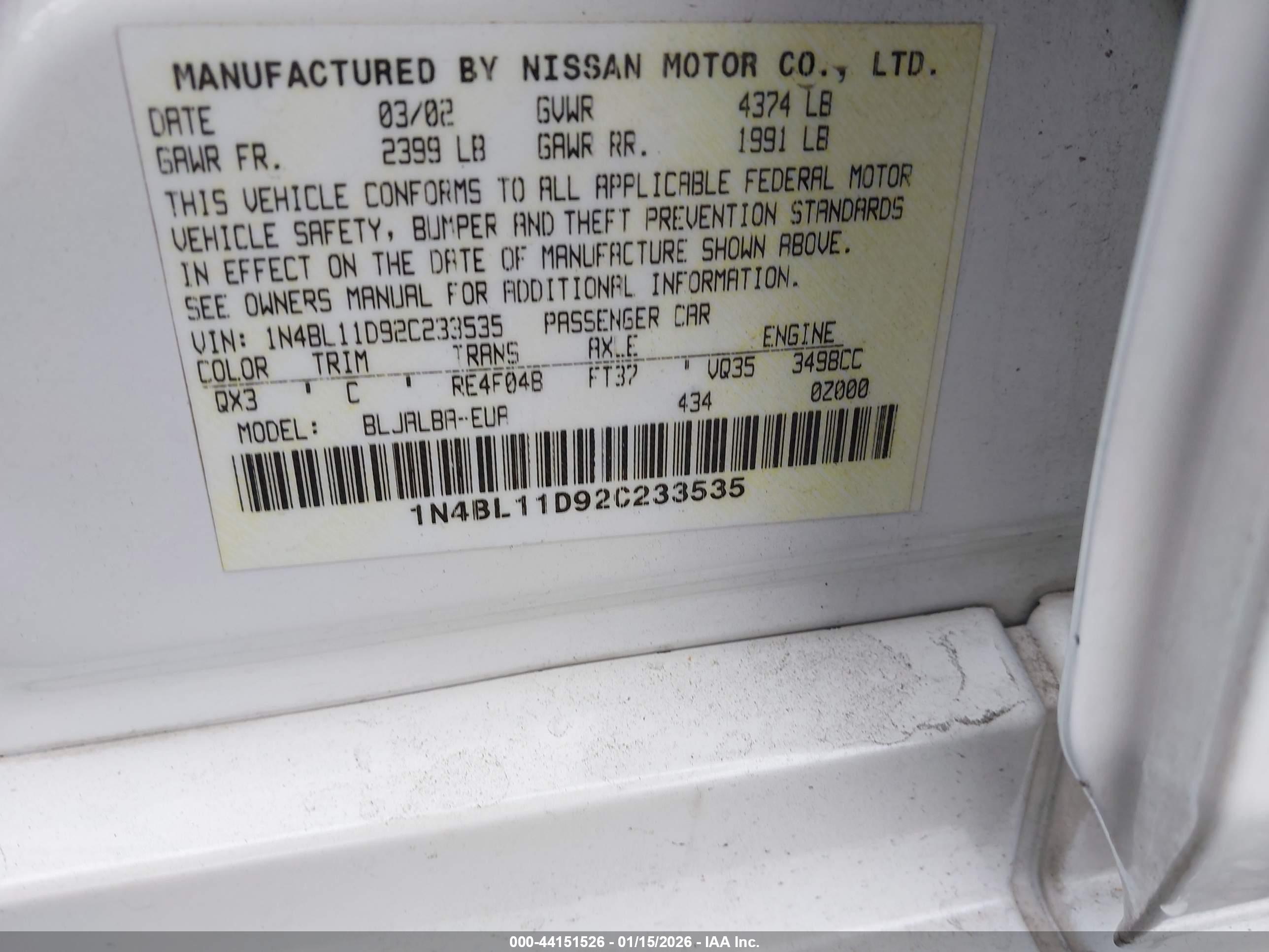 NISSAN ALTIMA image 9