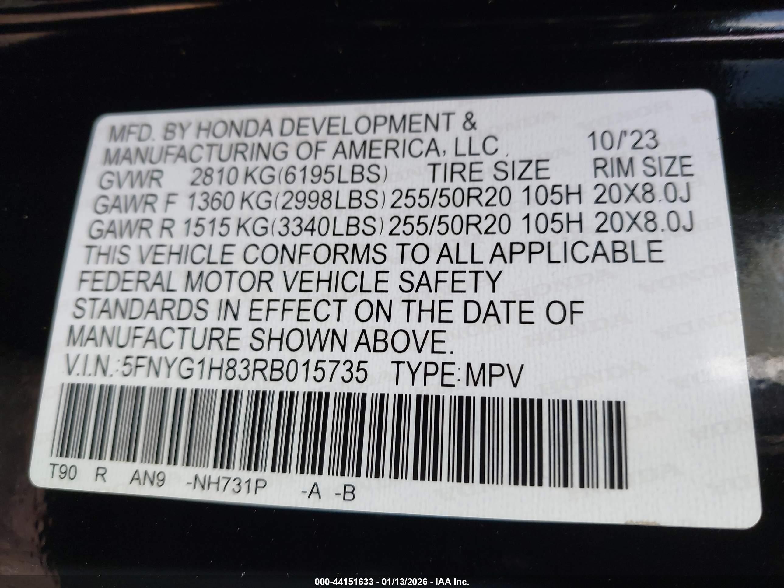 HONDA PILOT image 9