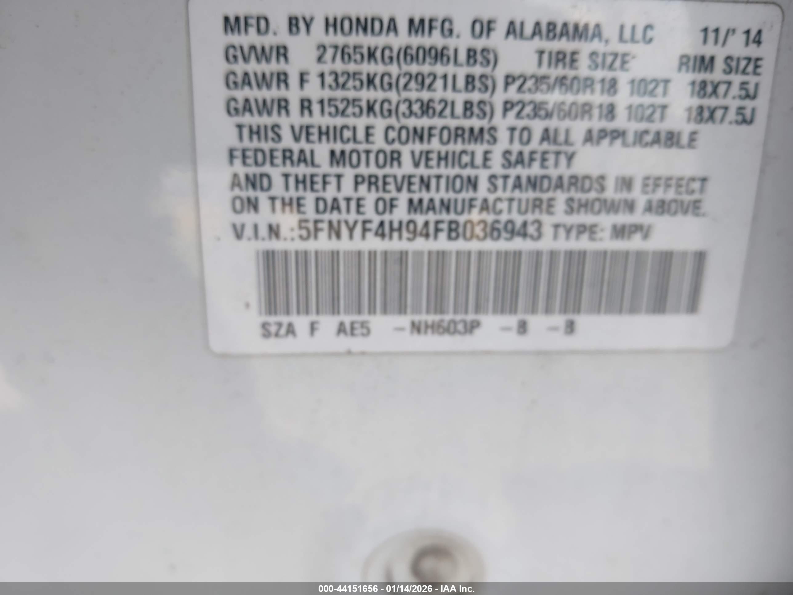 HONDA PILOT image 9