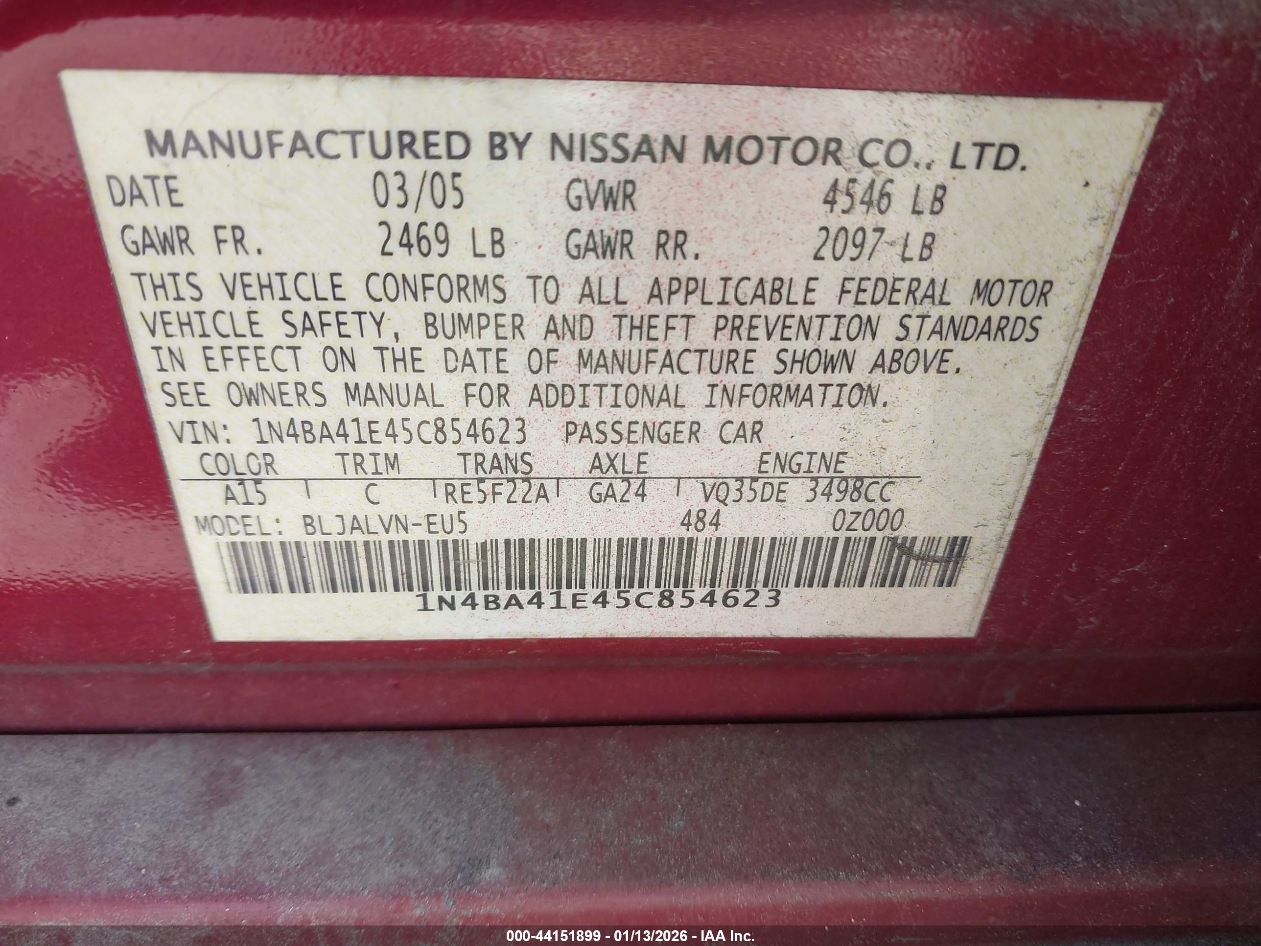 NISSAN MAXIMA image 9