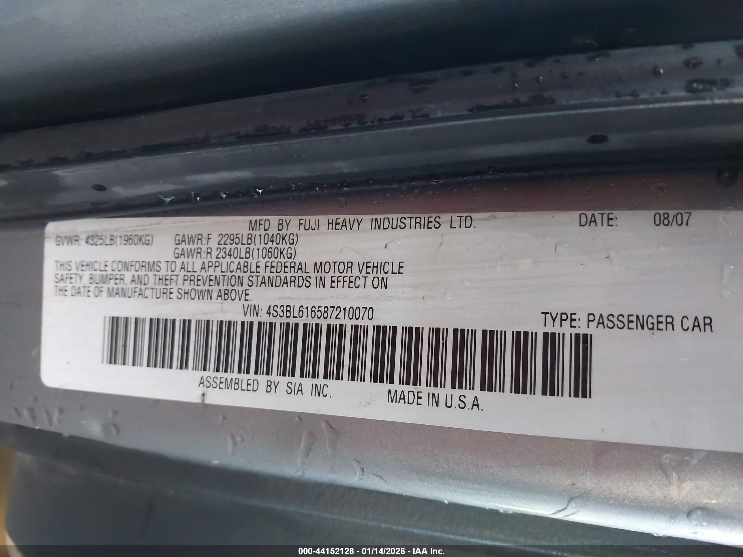 SUBARU LEGACY image 9