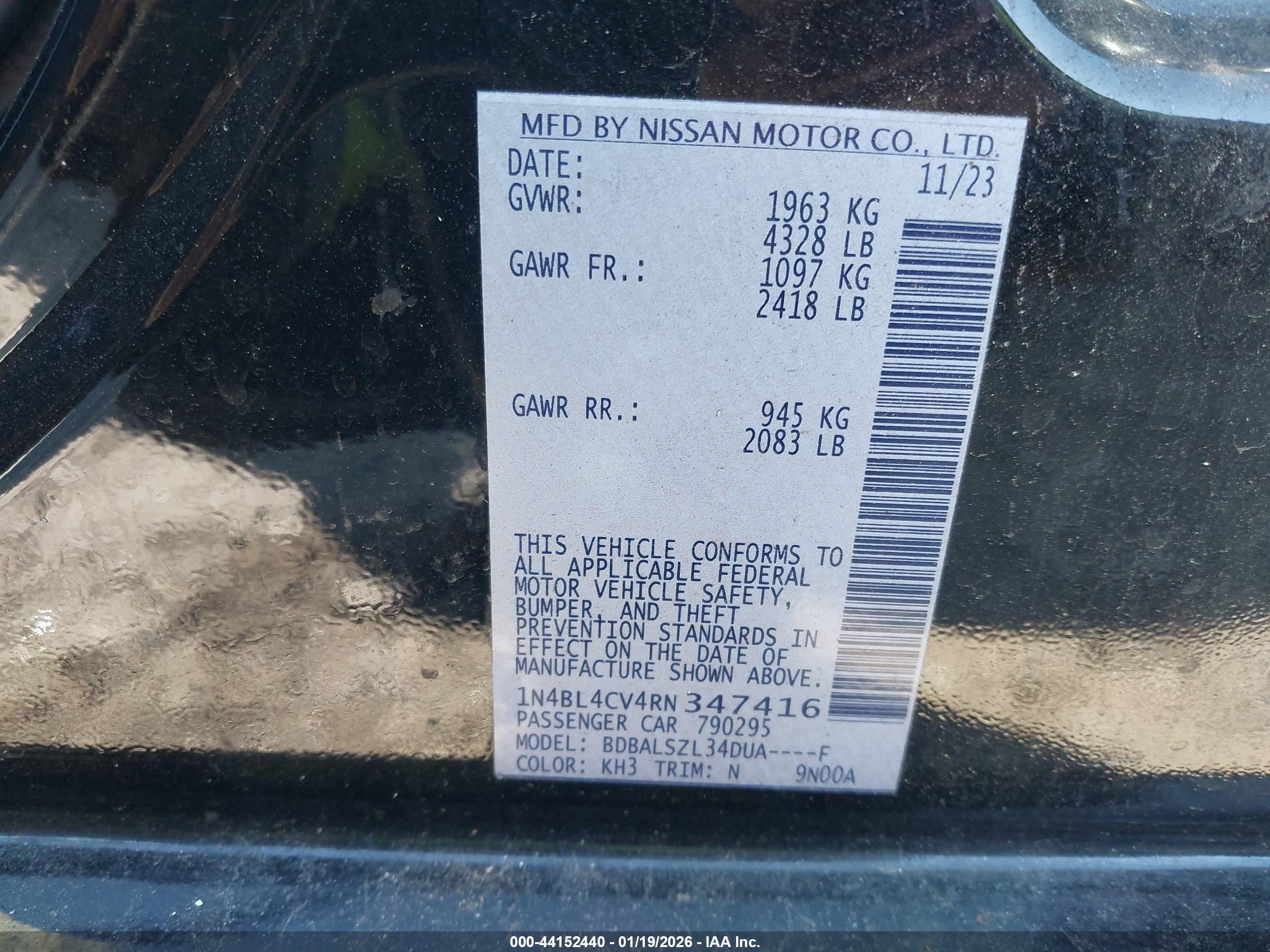 NISSAN ALTIMA image 9