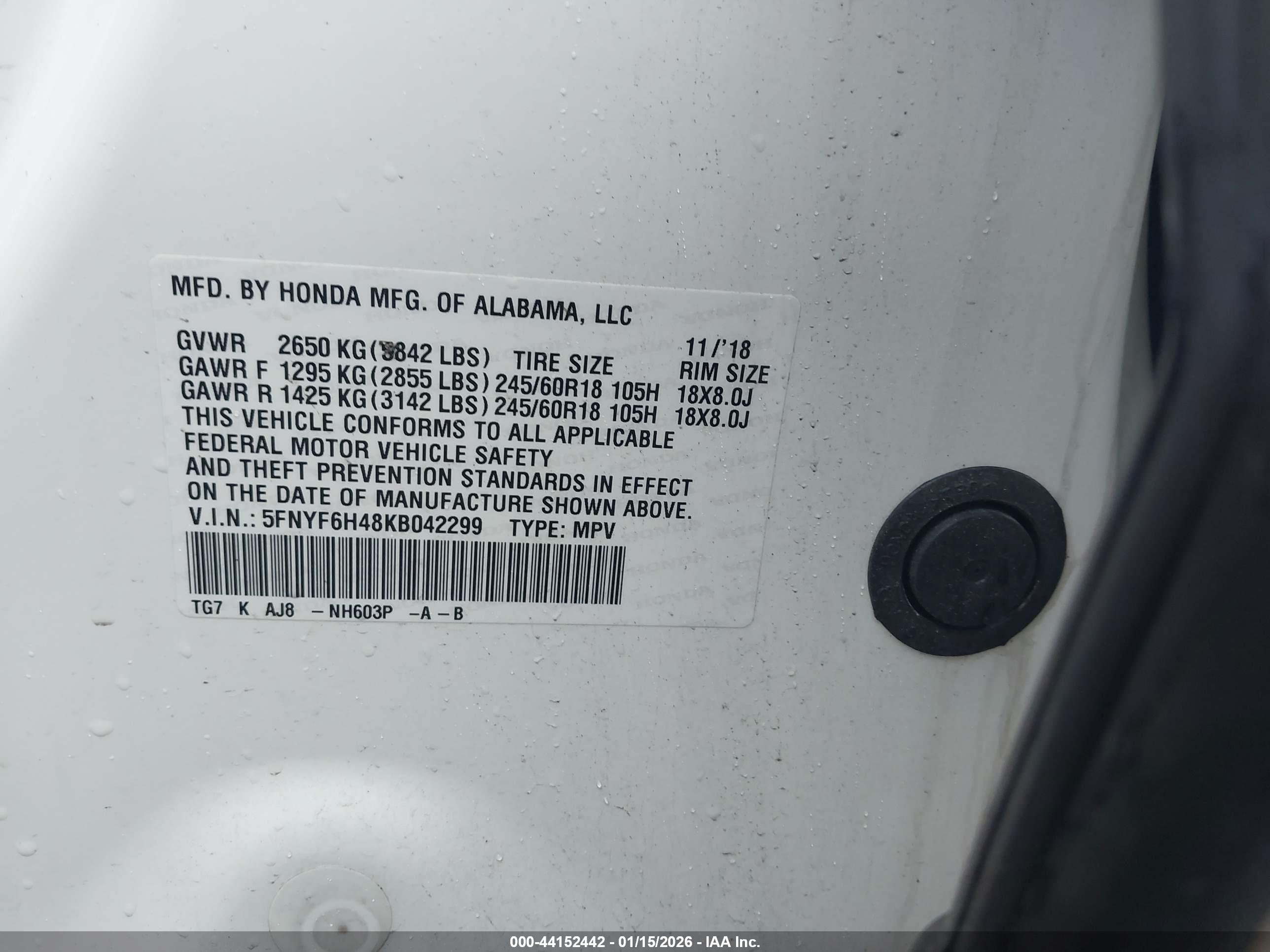 HONDA PILOT image 9