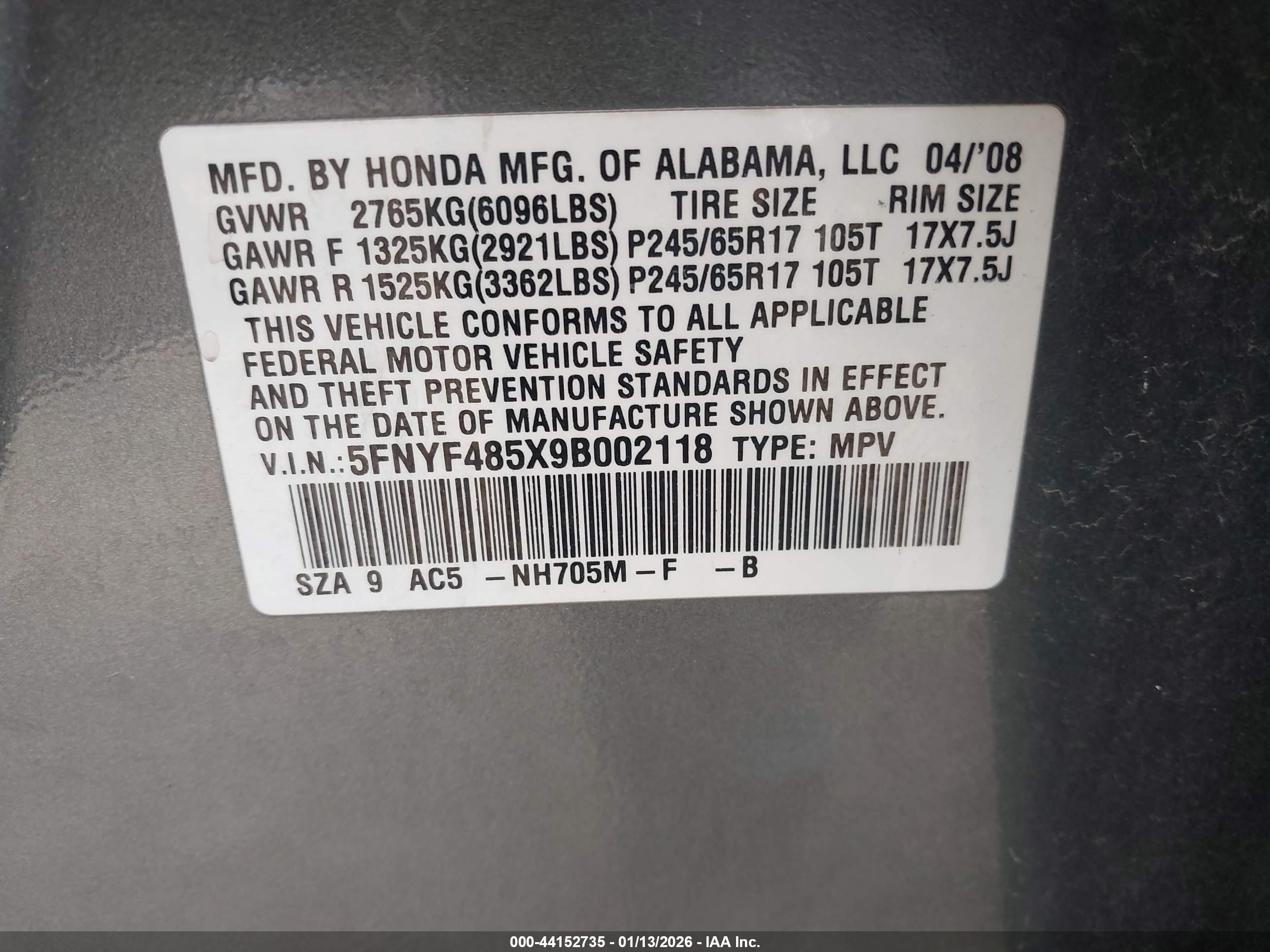 HONDA PILOT image 9