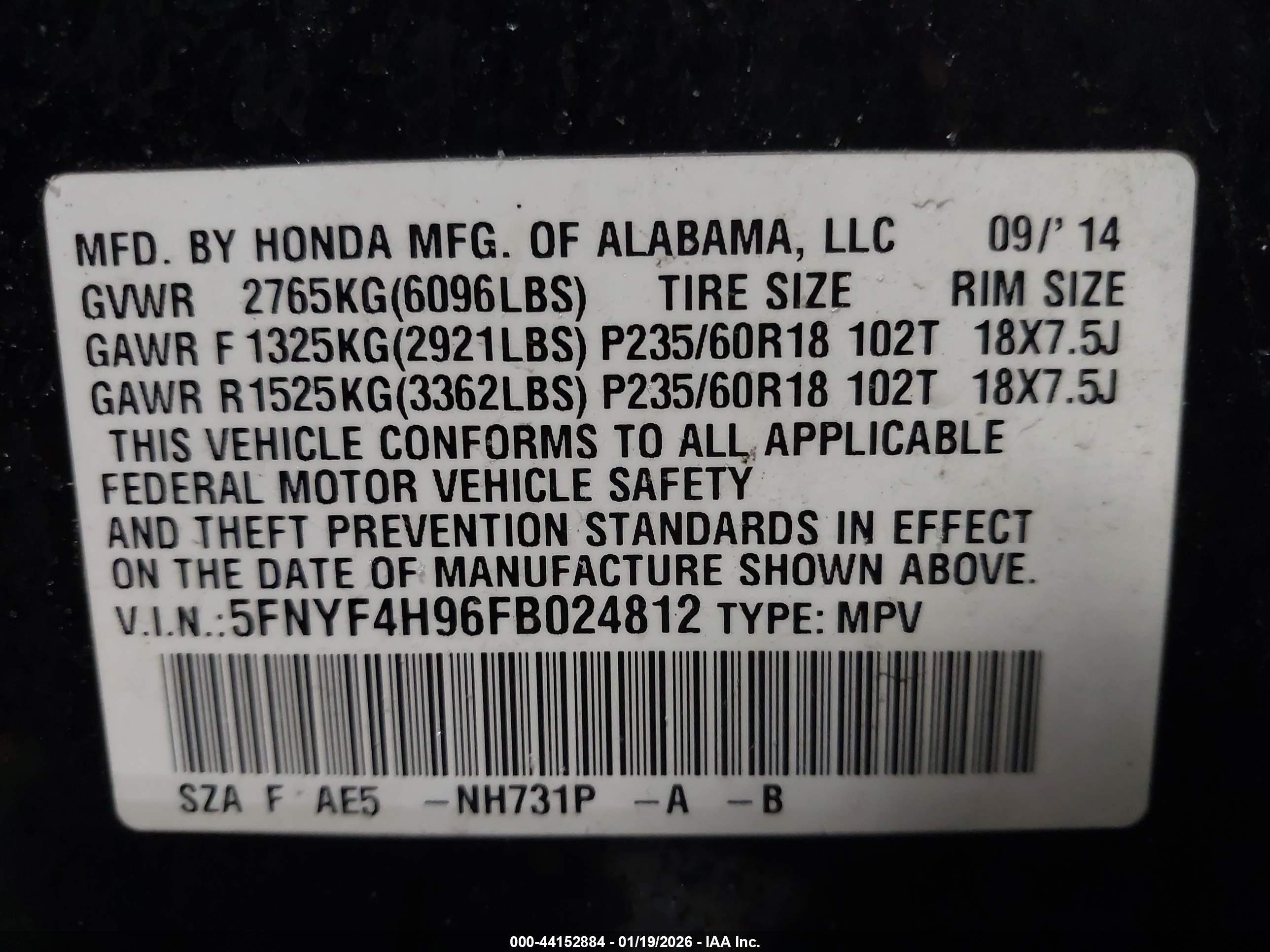 HONDA PILOT image 9