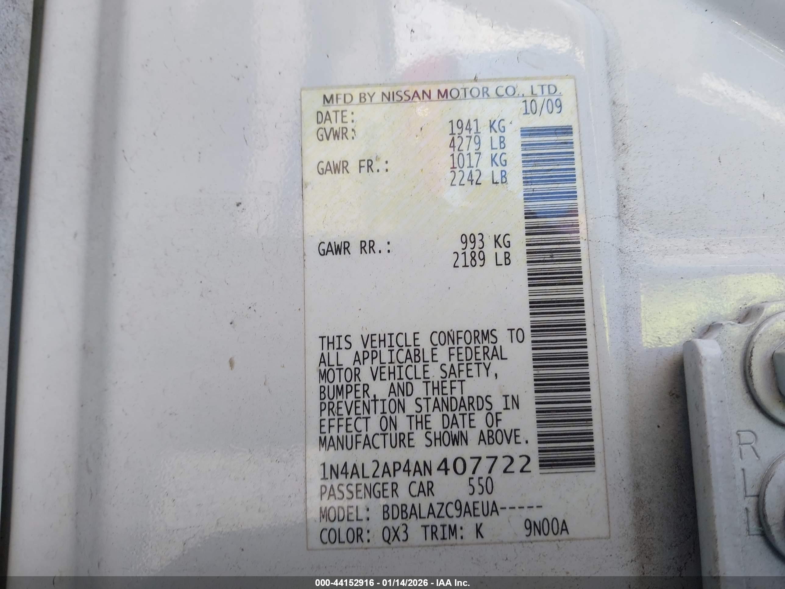 NISSAN ALTIMA image 9