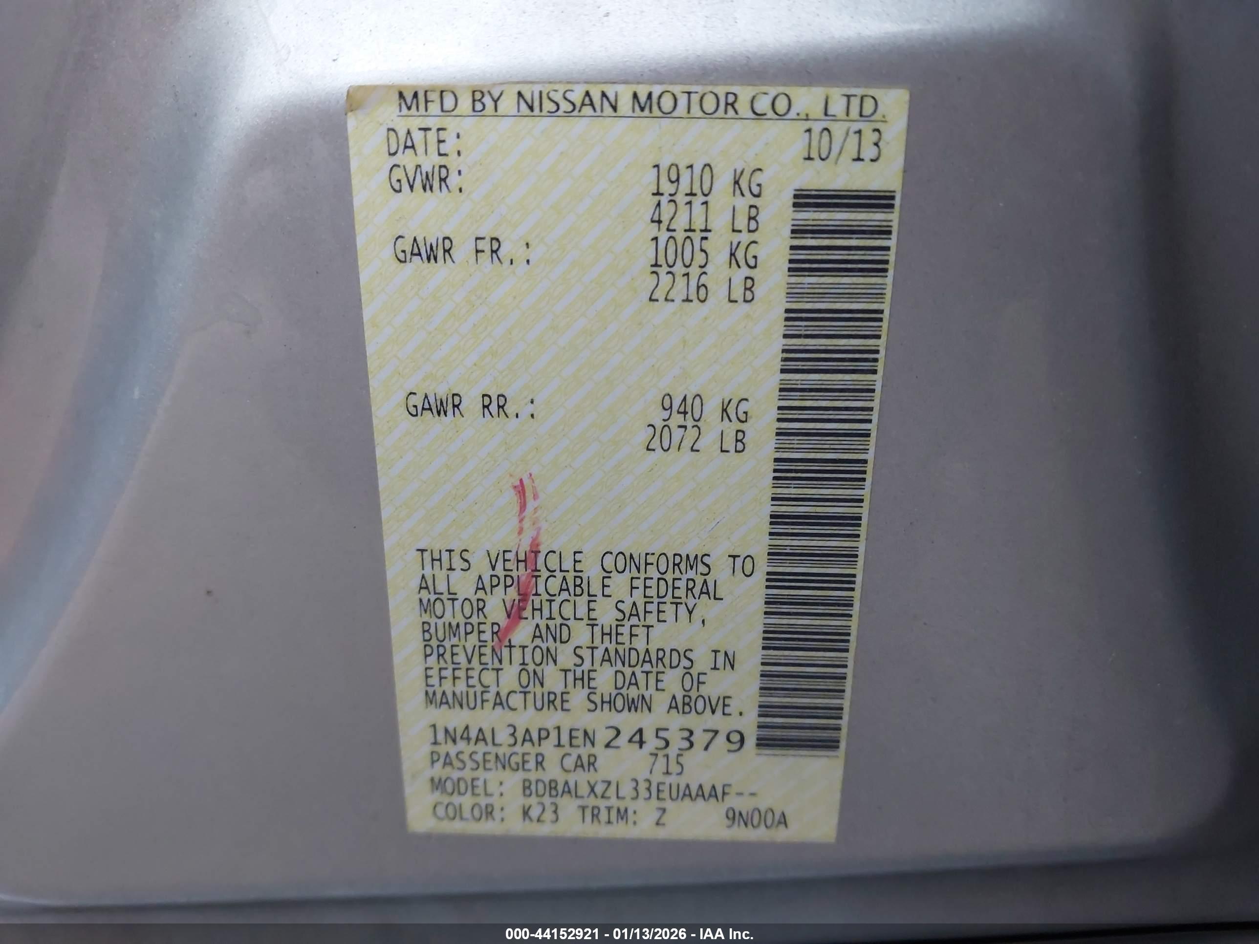 NISSAN ALTIMA image 9