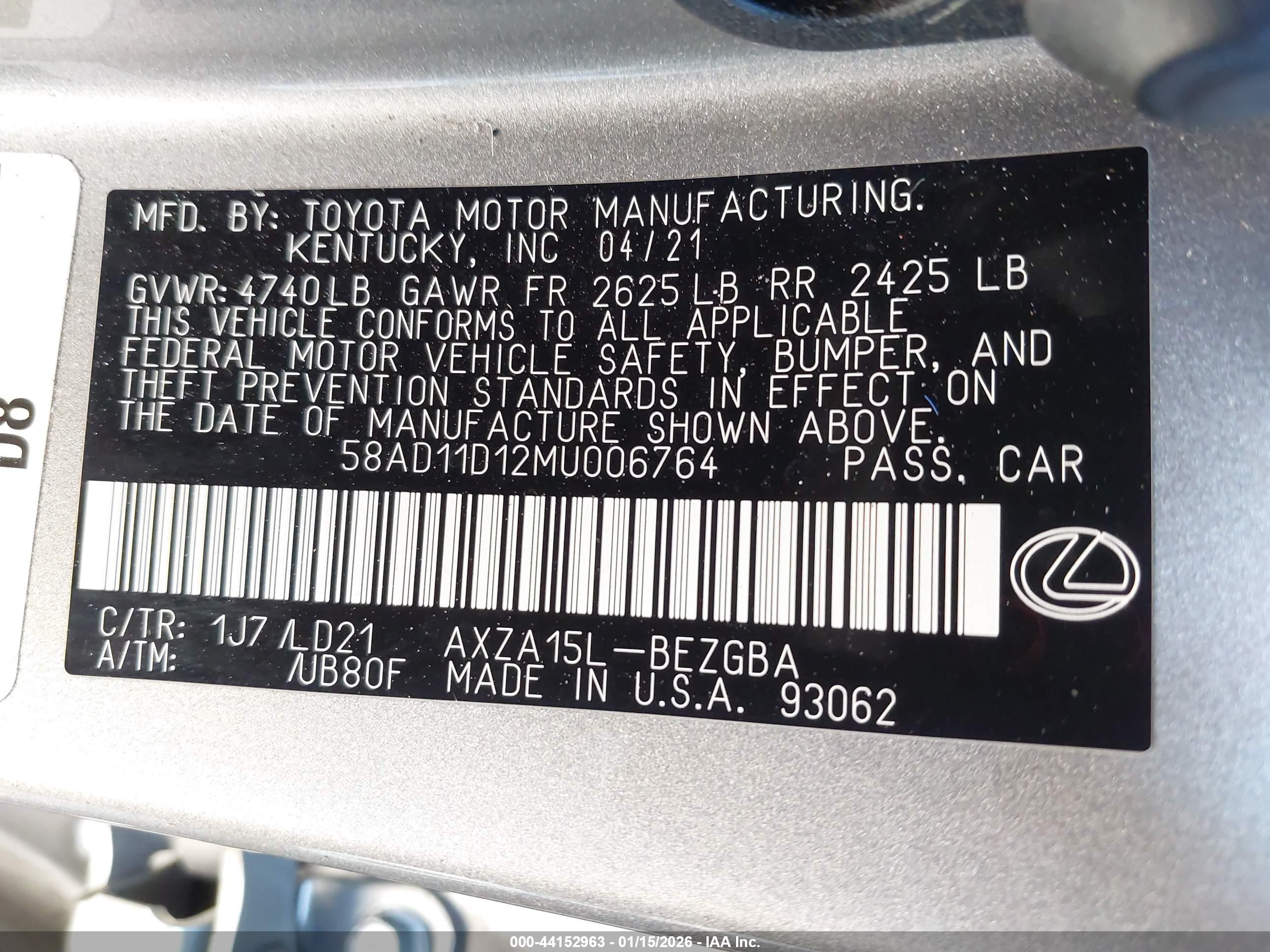 LEXUS ES image 9