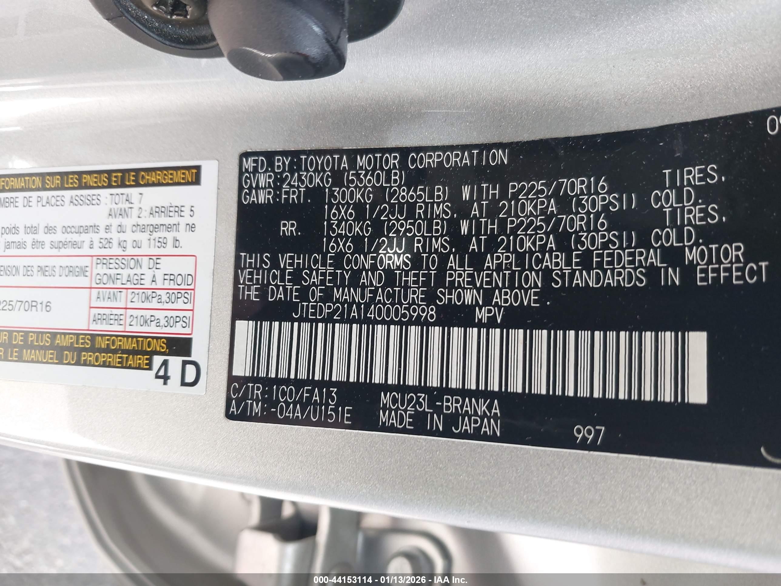 TOYOTA HIGHLANDER image 9