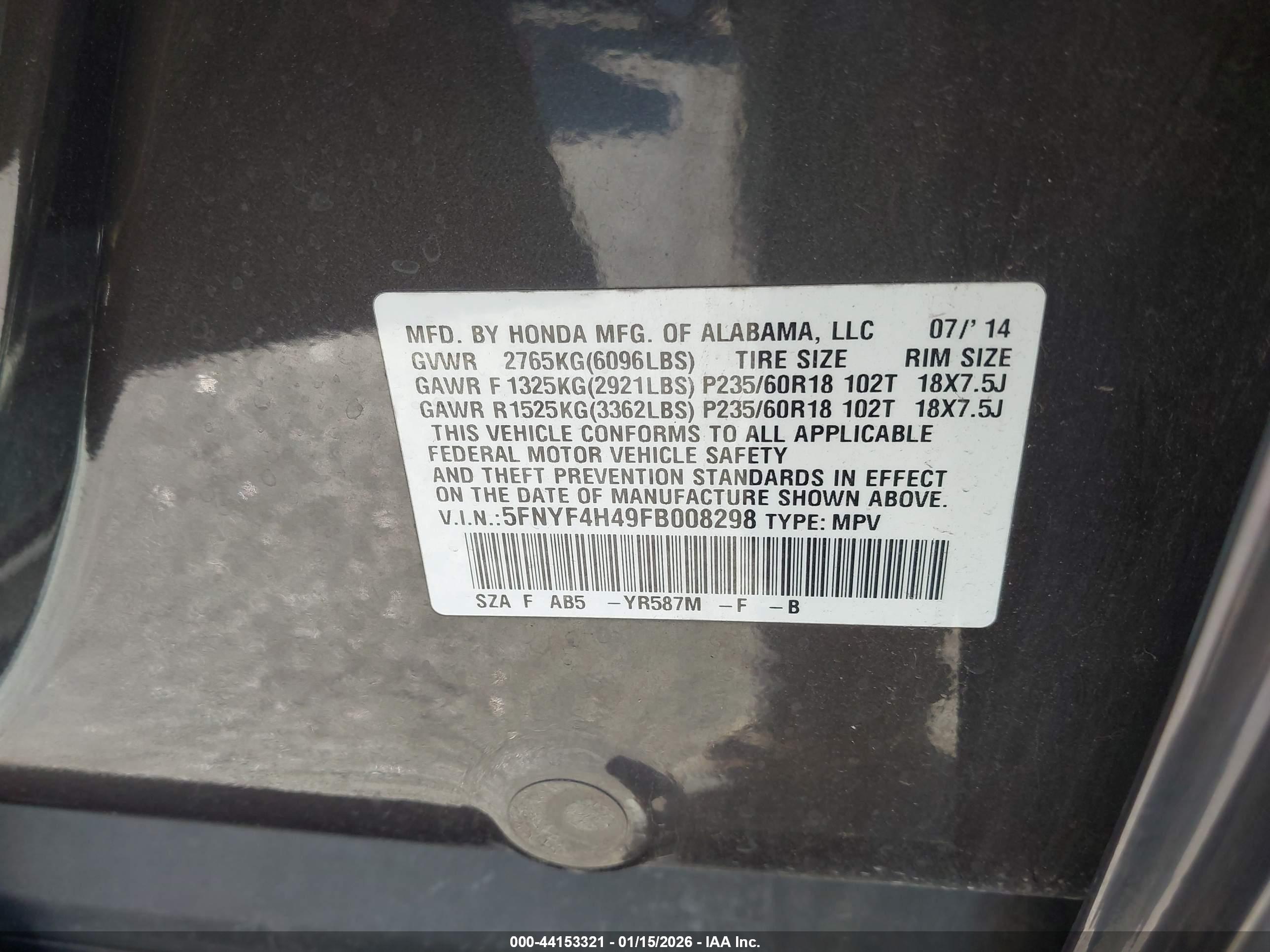 HONDA PILOT image 9