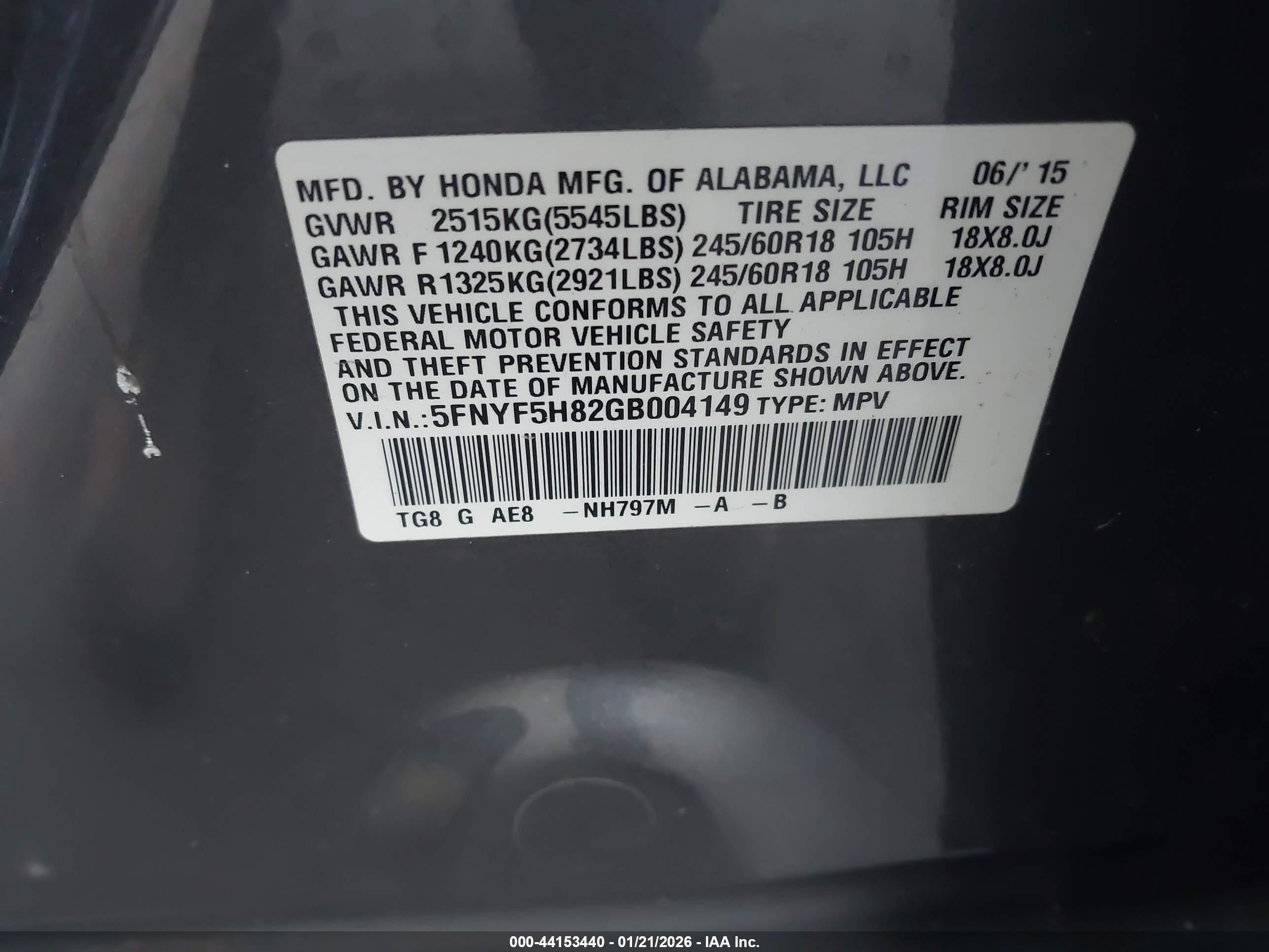 HONDA PILOT image 9
