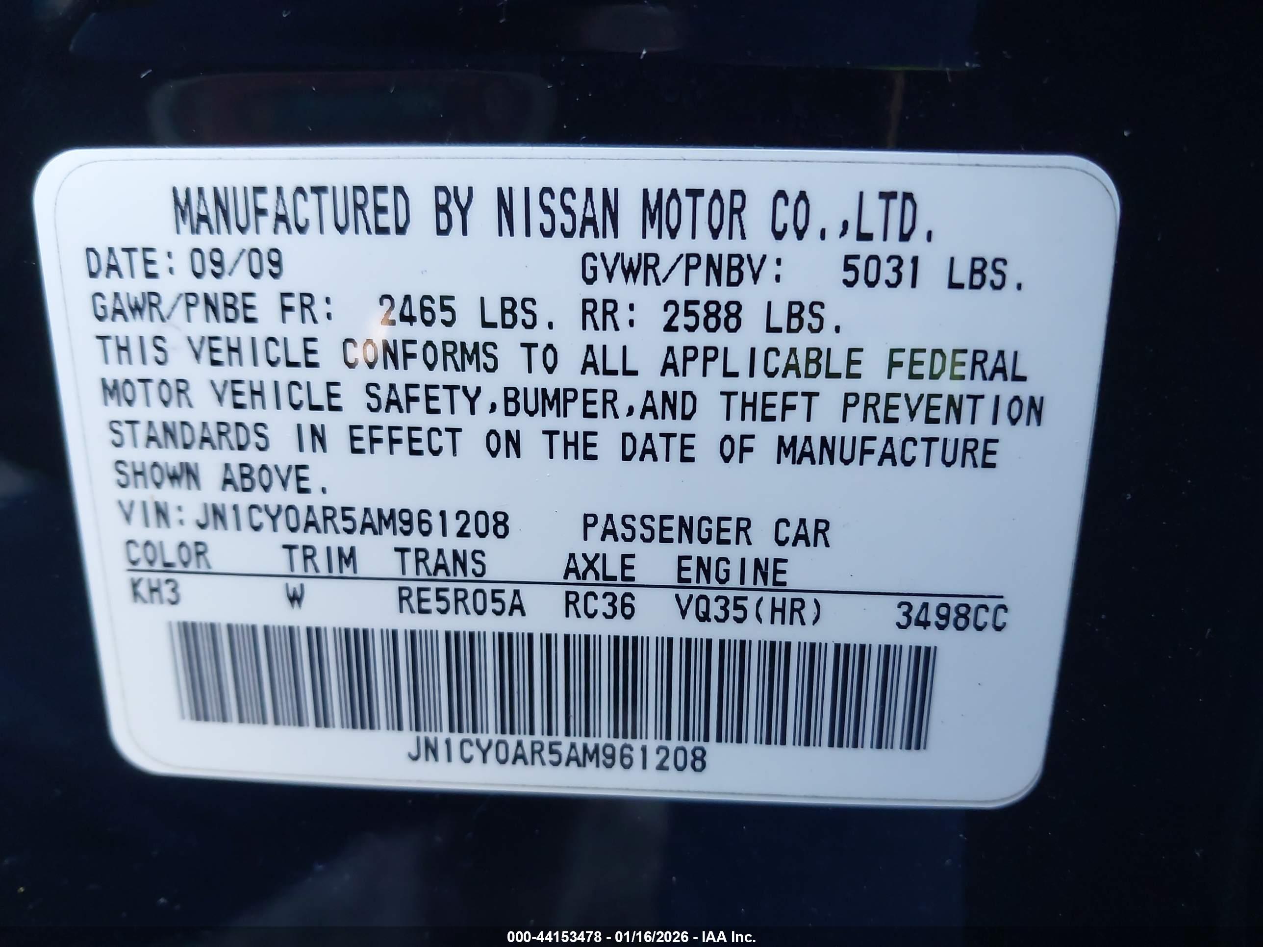 INFINITI M35X image 9