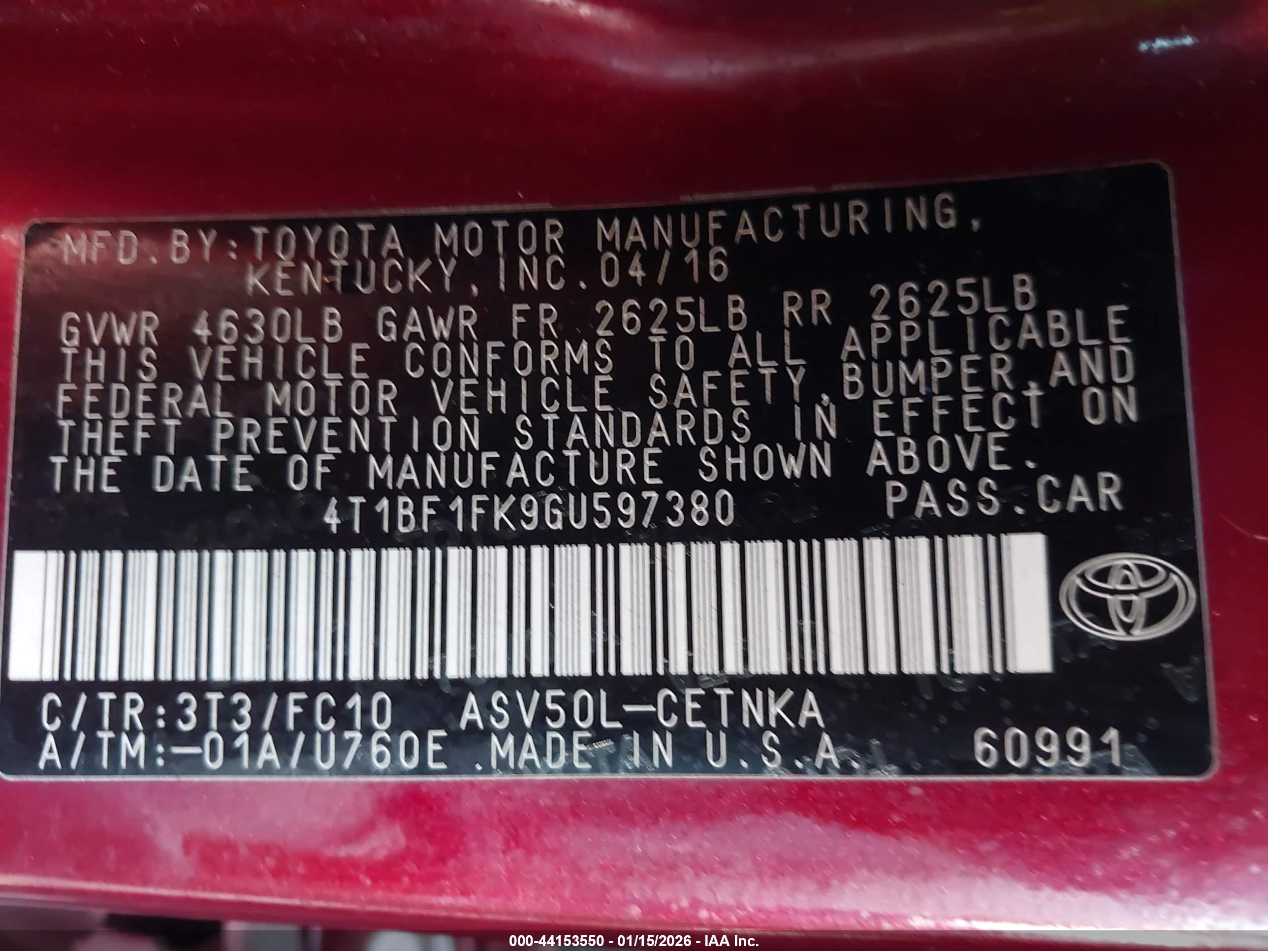TOYOTA CAMRY image 9