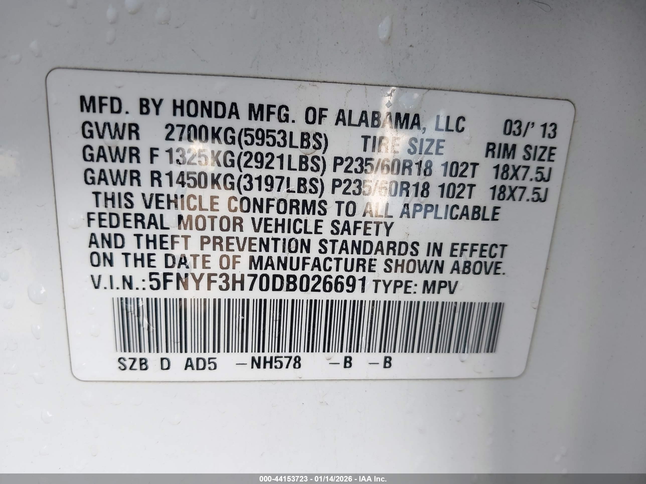 HONDA PILOT image 9