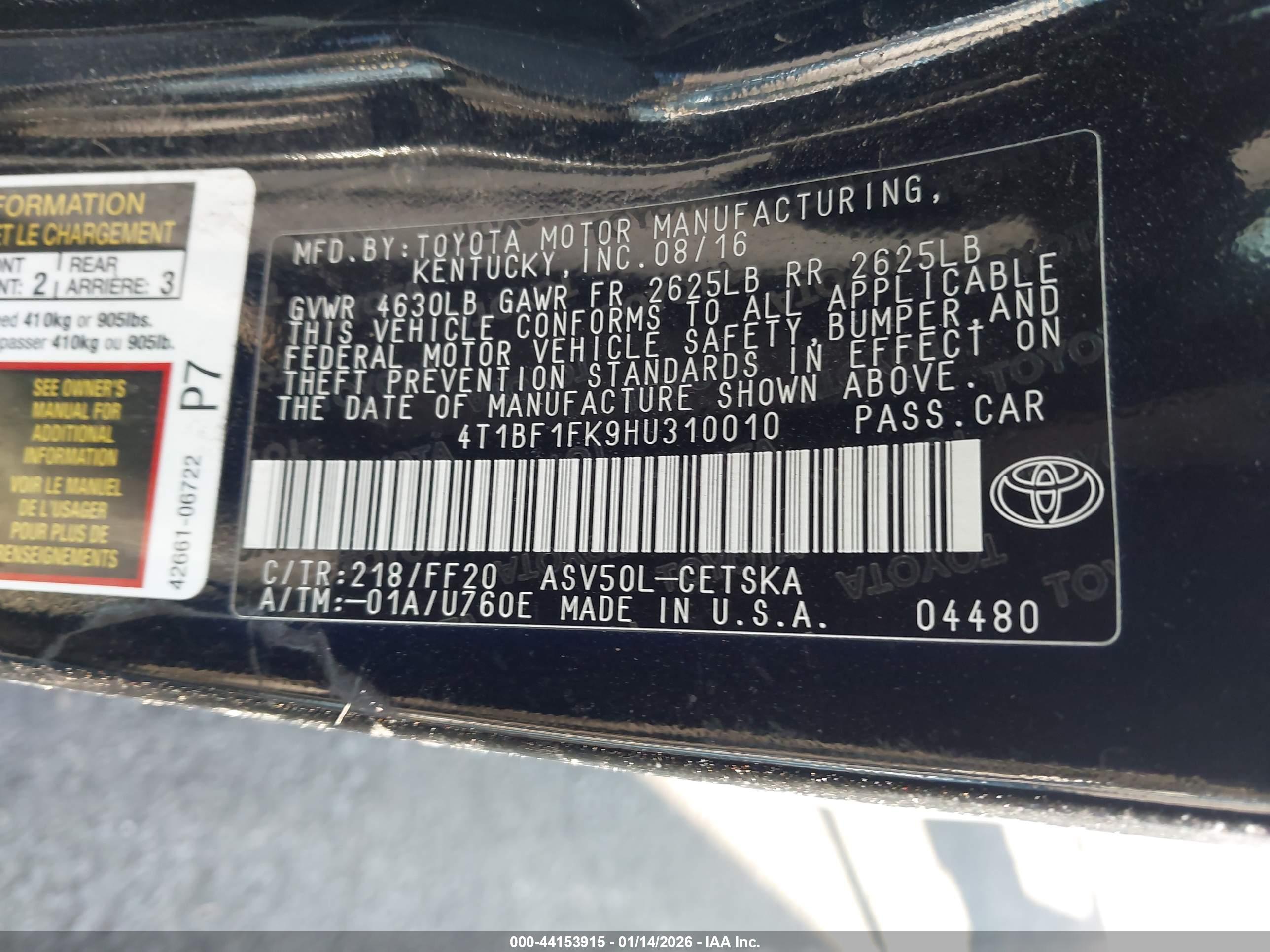 TOYOTA CAMRY image 9