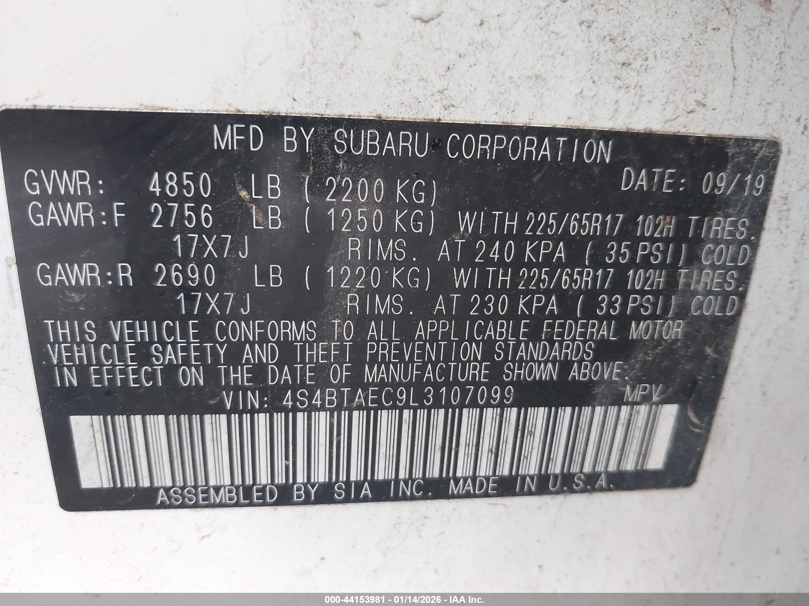 SUBARU OUTBACK image 9