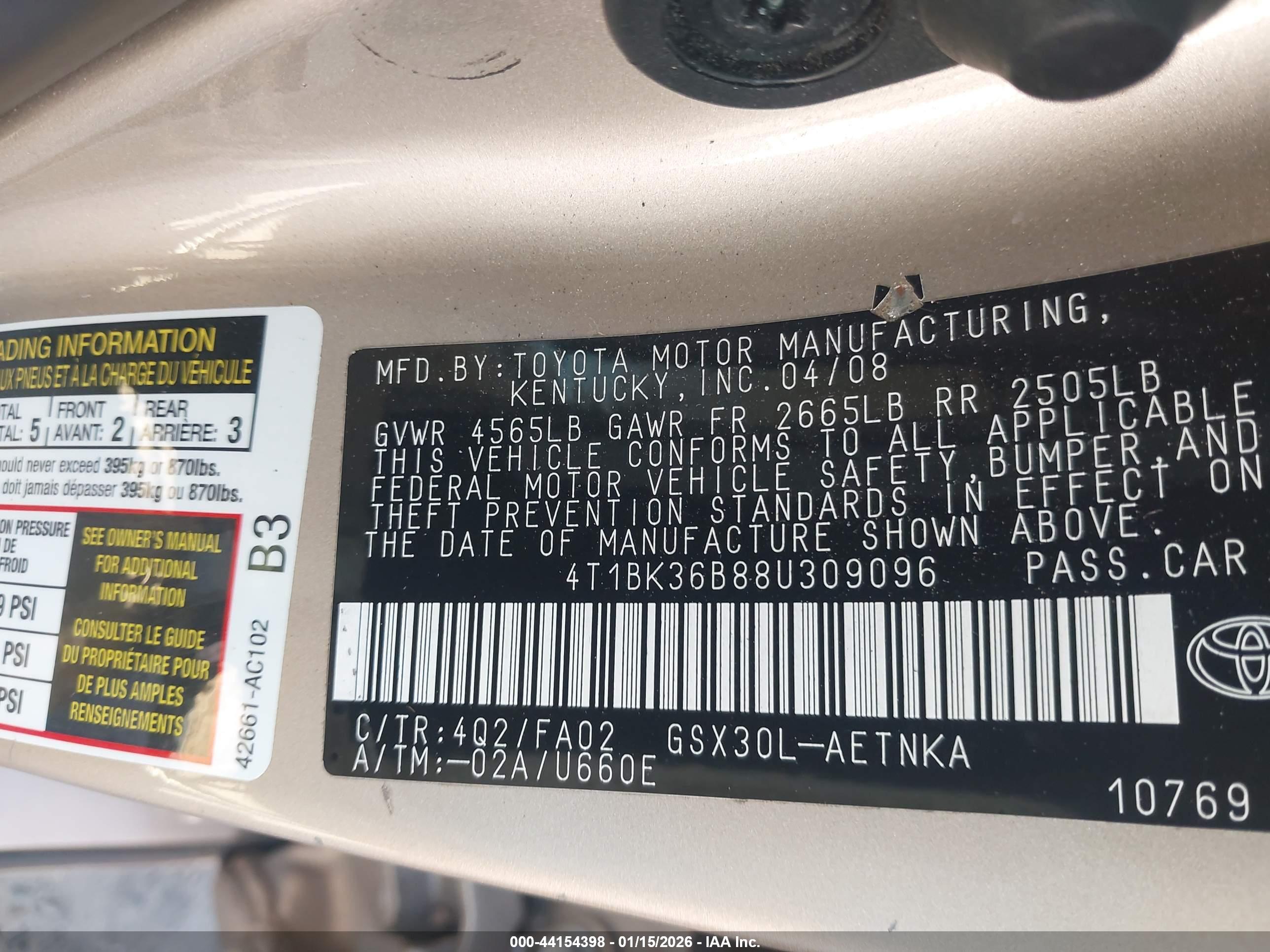 TOYOTA AVALON image 9