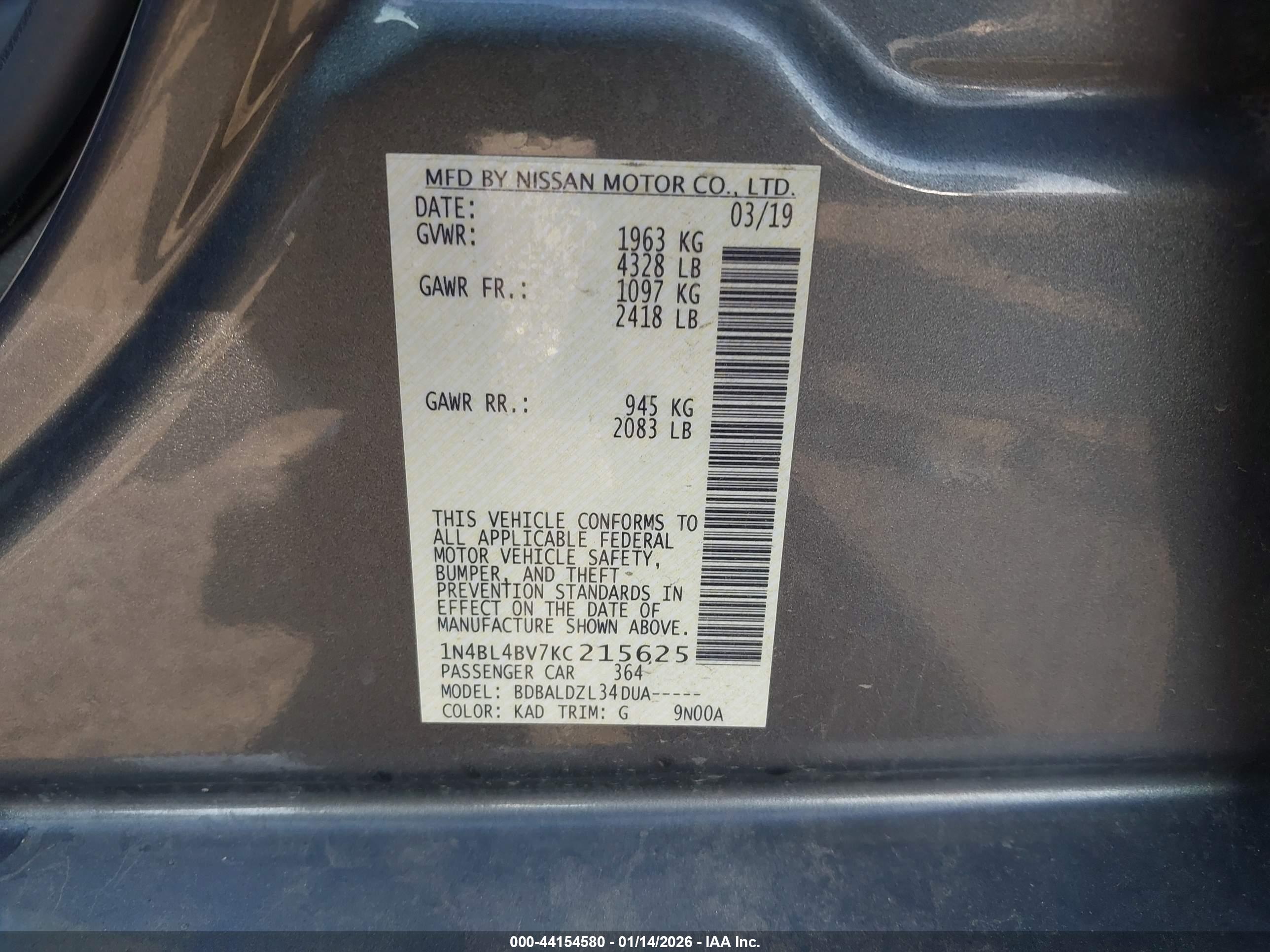 NISSAN ALTIMA image 9