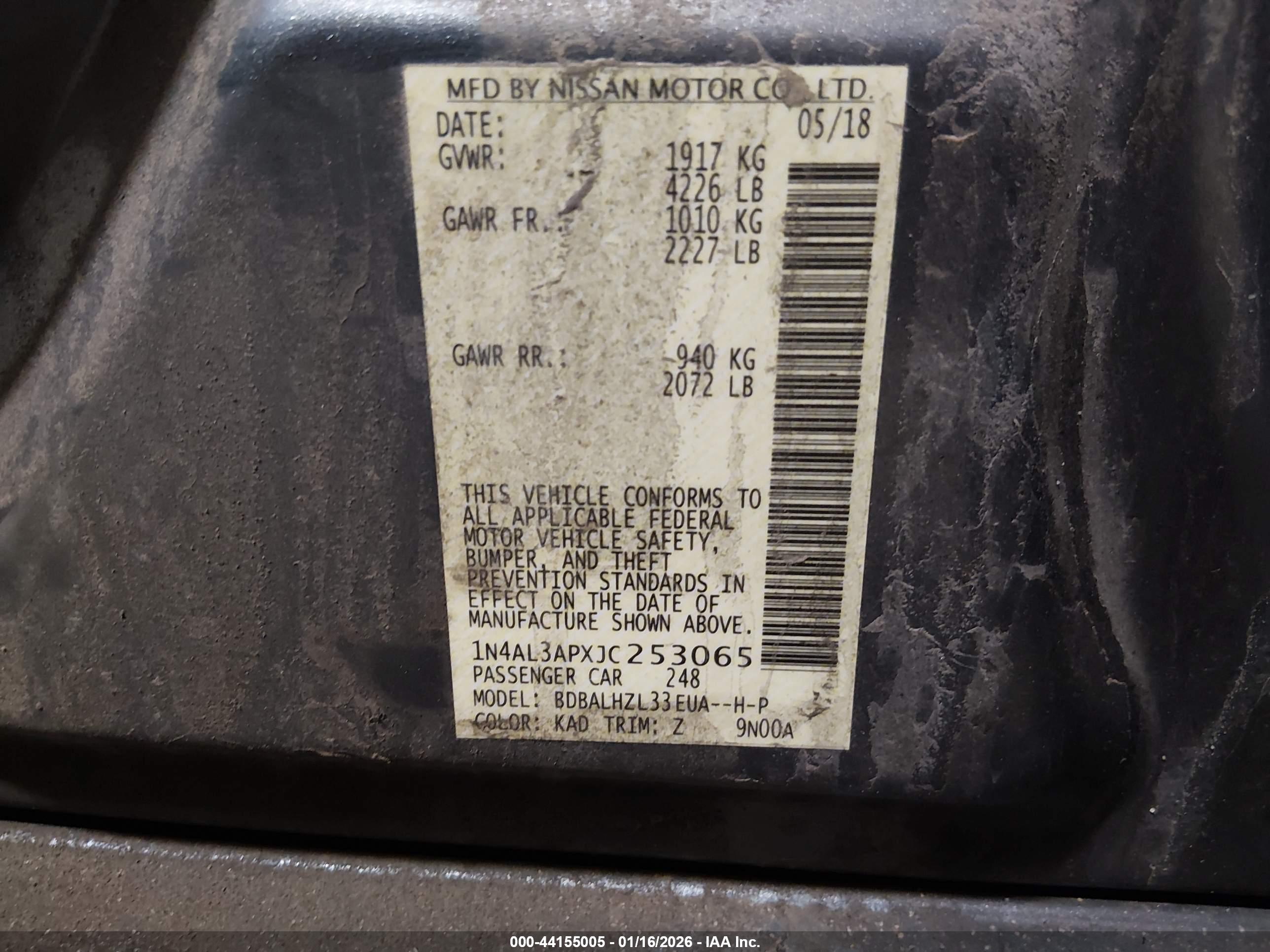 NISSAN ALTIMA image 9