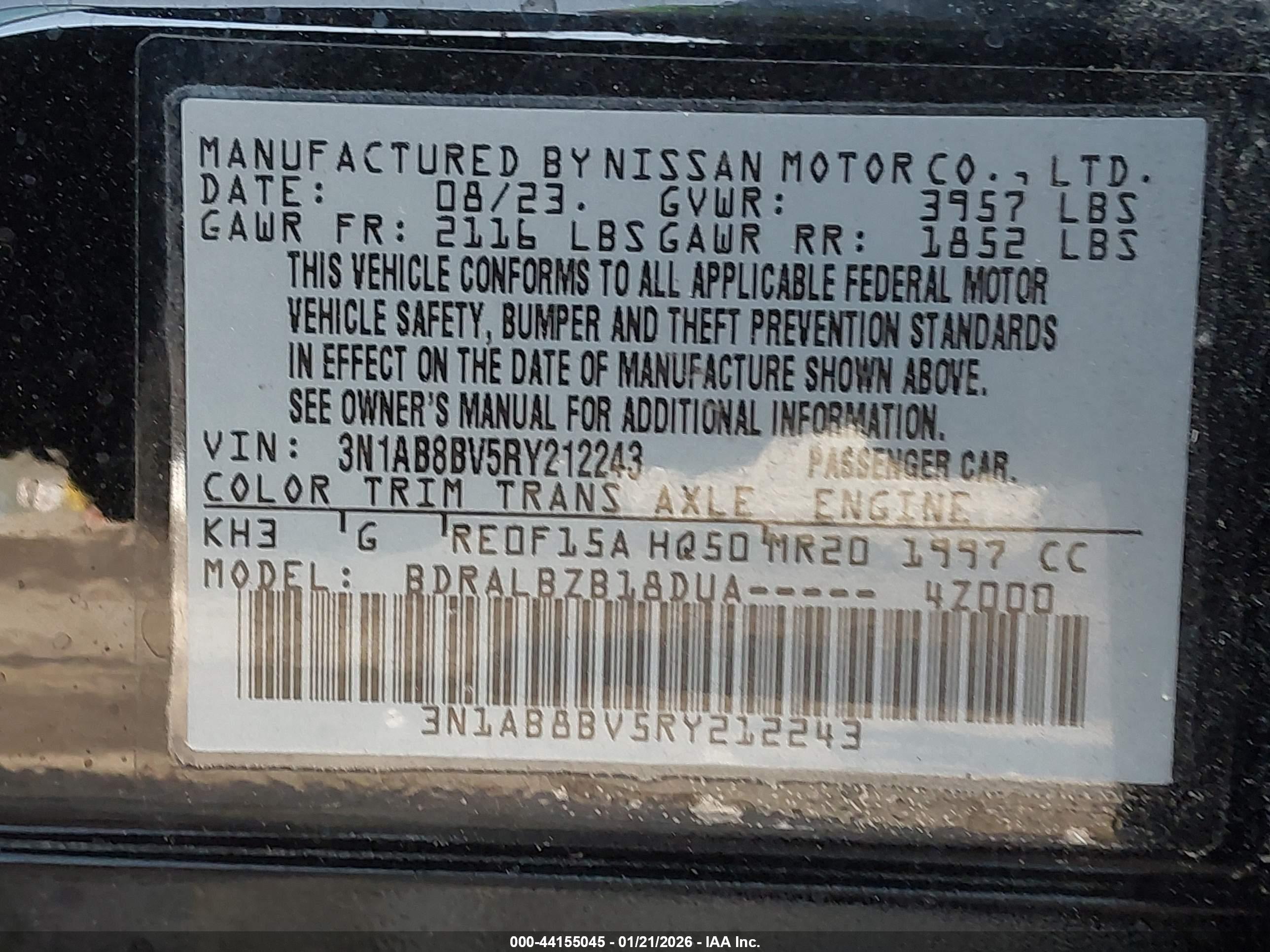 NISSAN SENTRA image 9