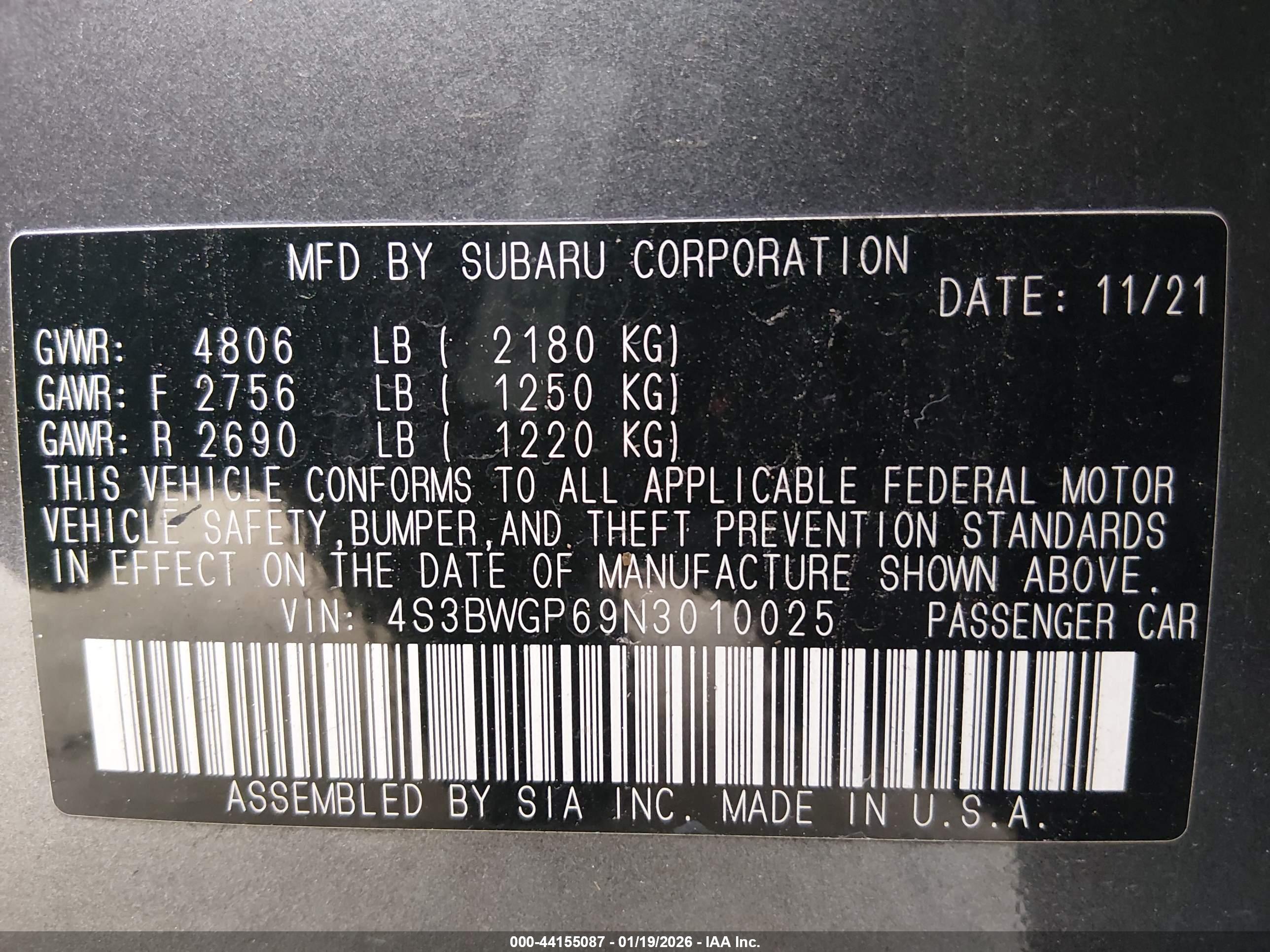 SUBARU LEGACY image 9