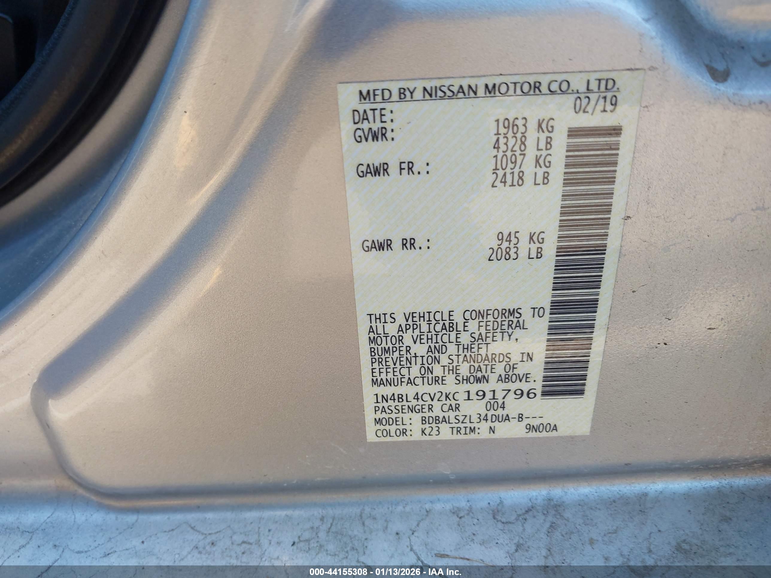 NISSAN ALTIMA image 9