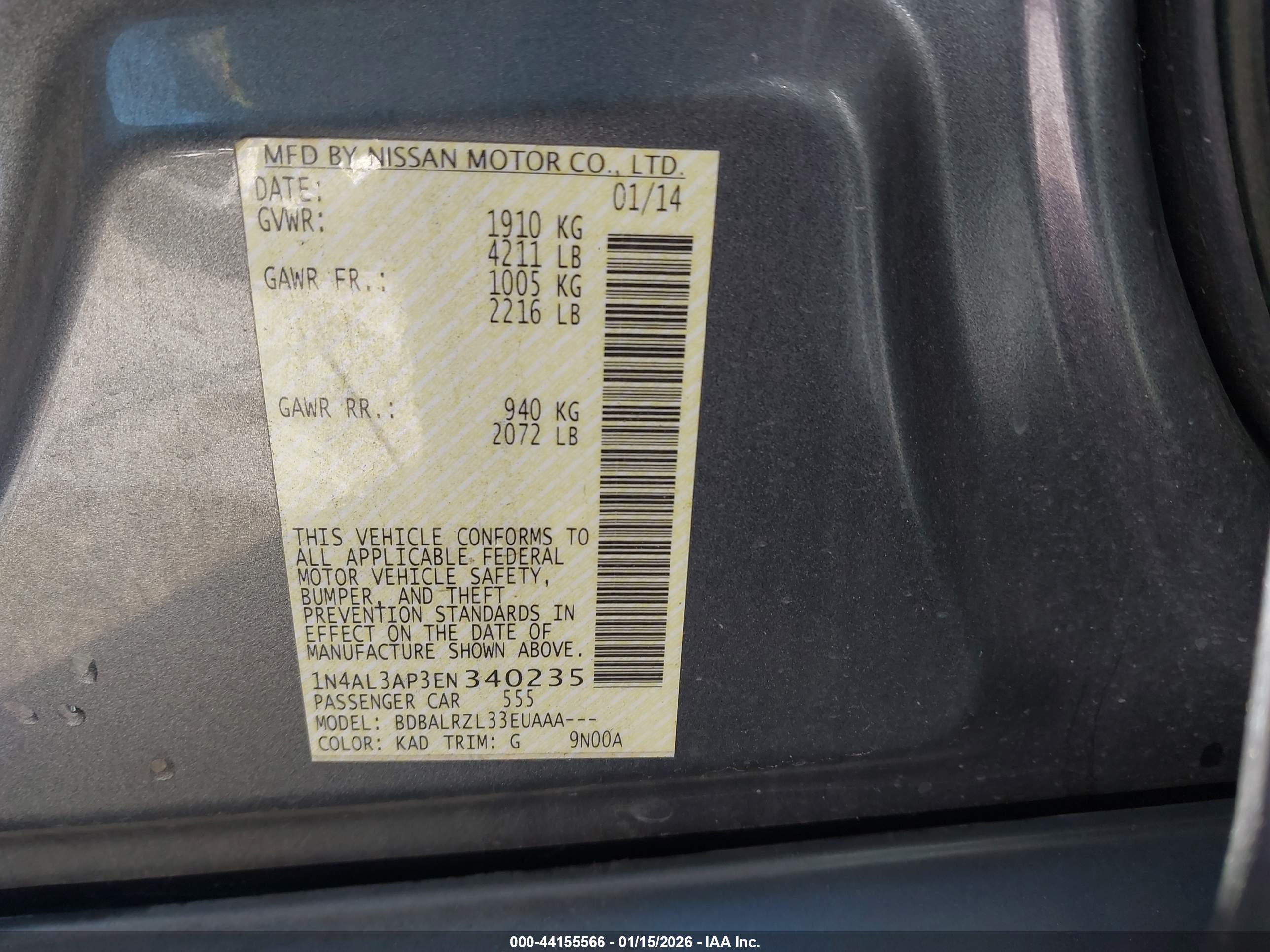 NISSAN ALTIMA image 9