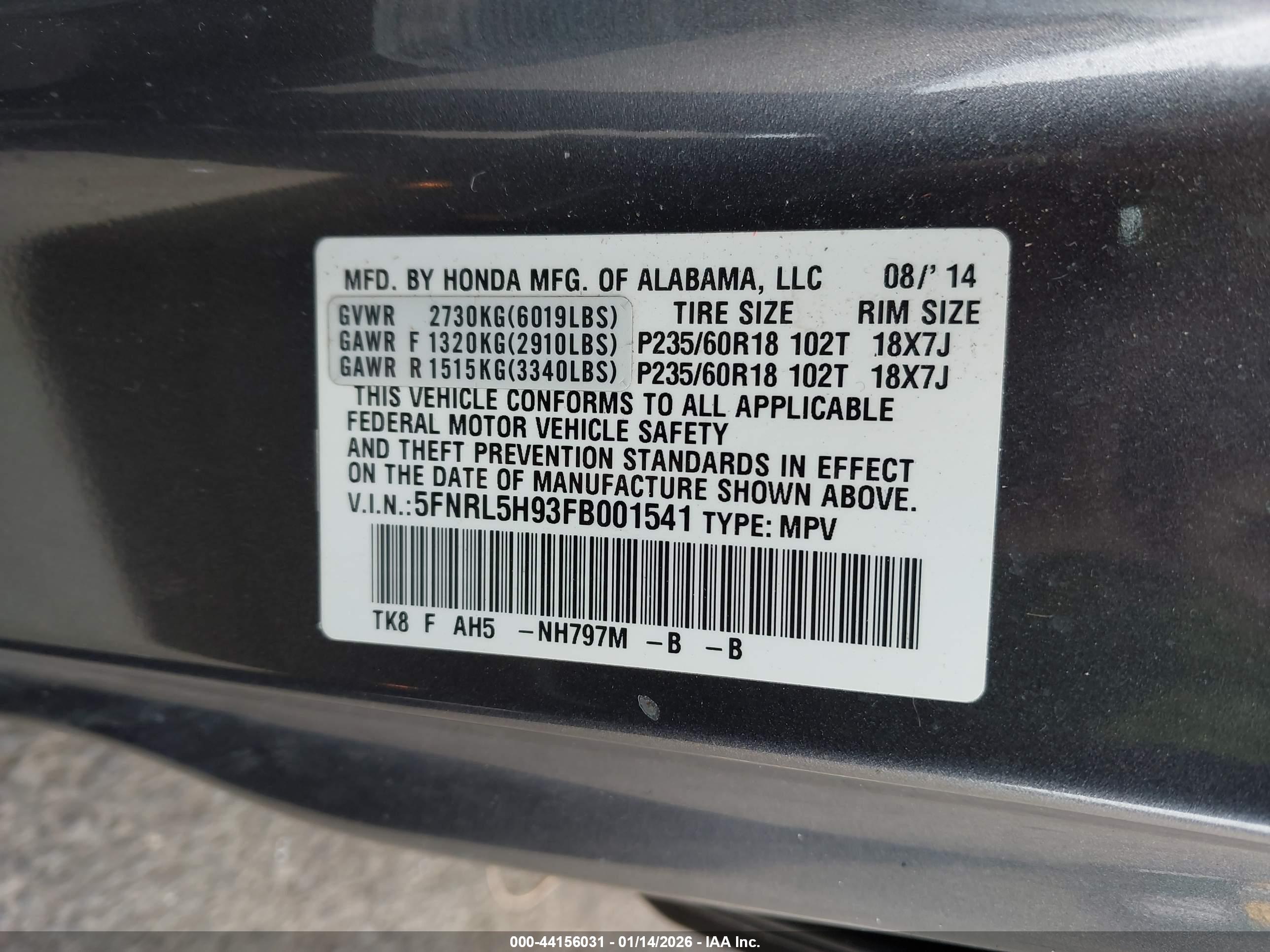 HONDA ODYSSEY image 9