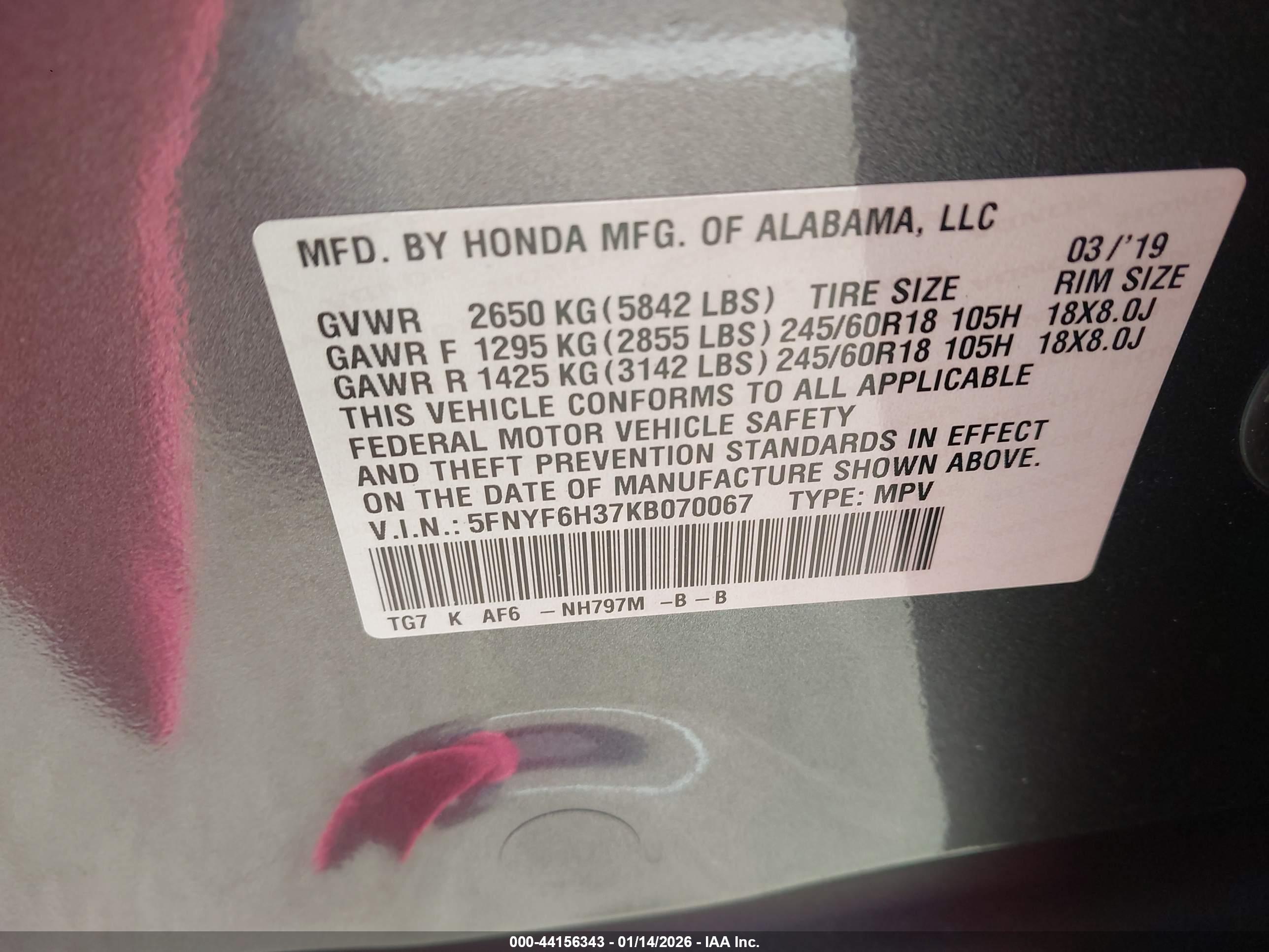 HONDA PILOT image 9