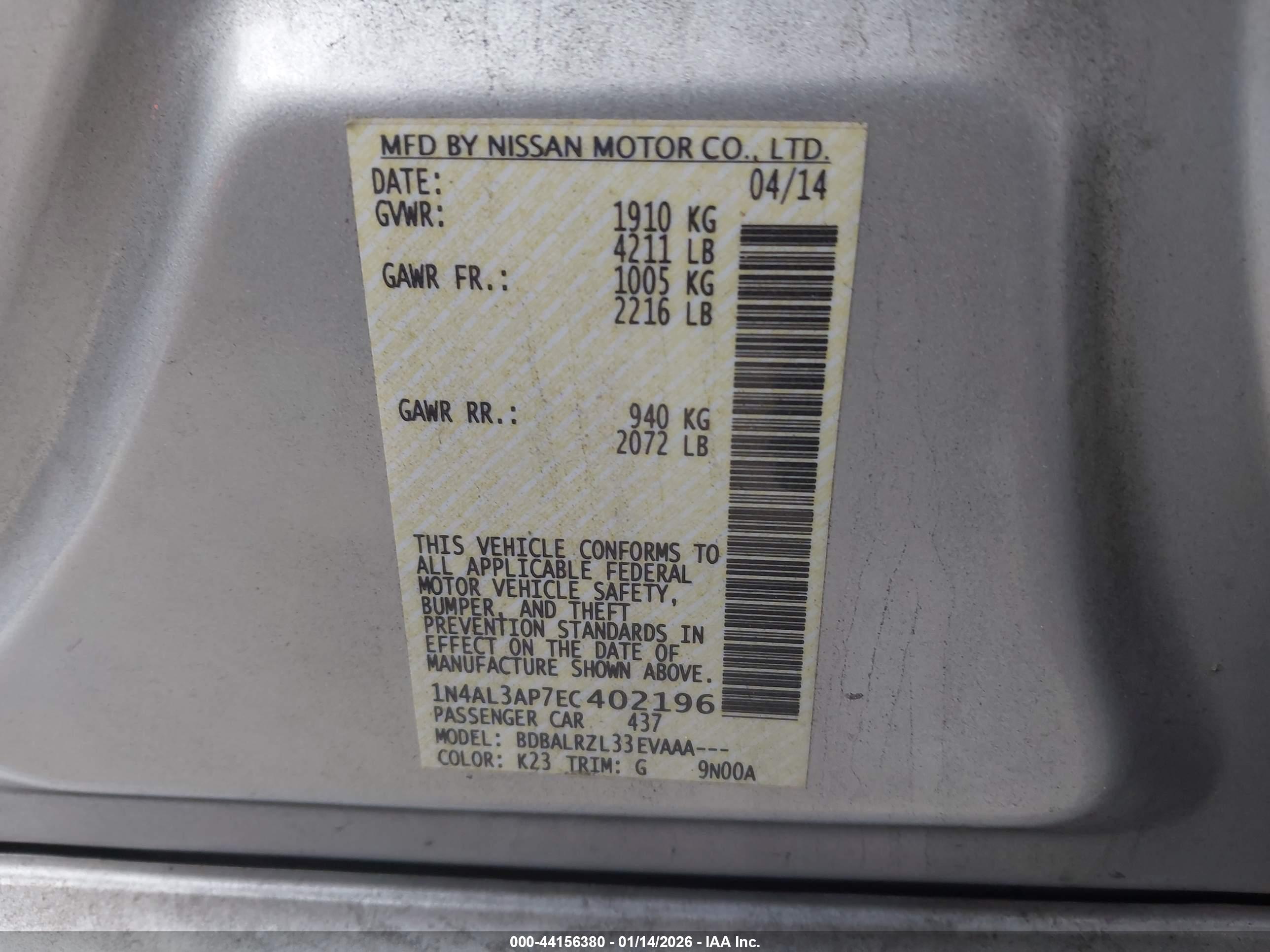 NISSAN ALTIMA image 9