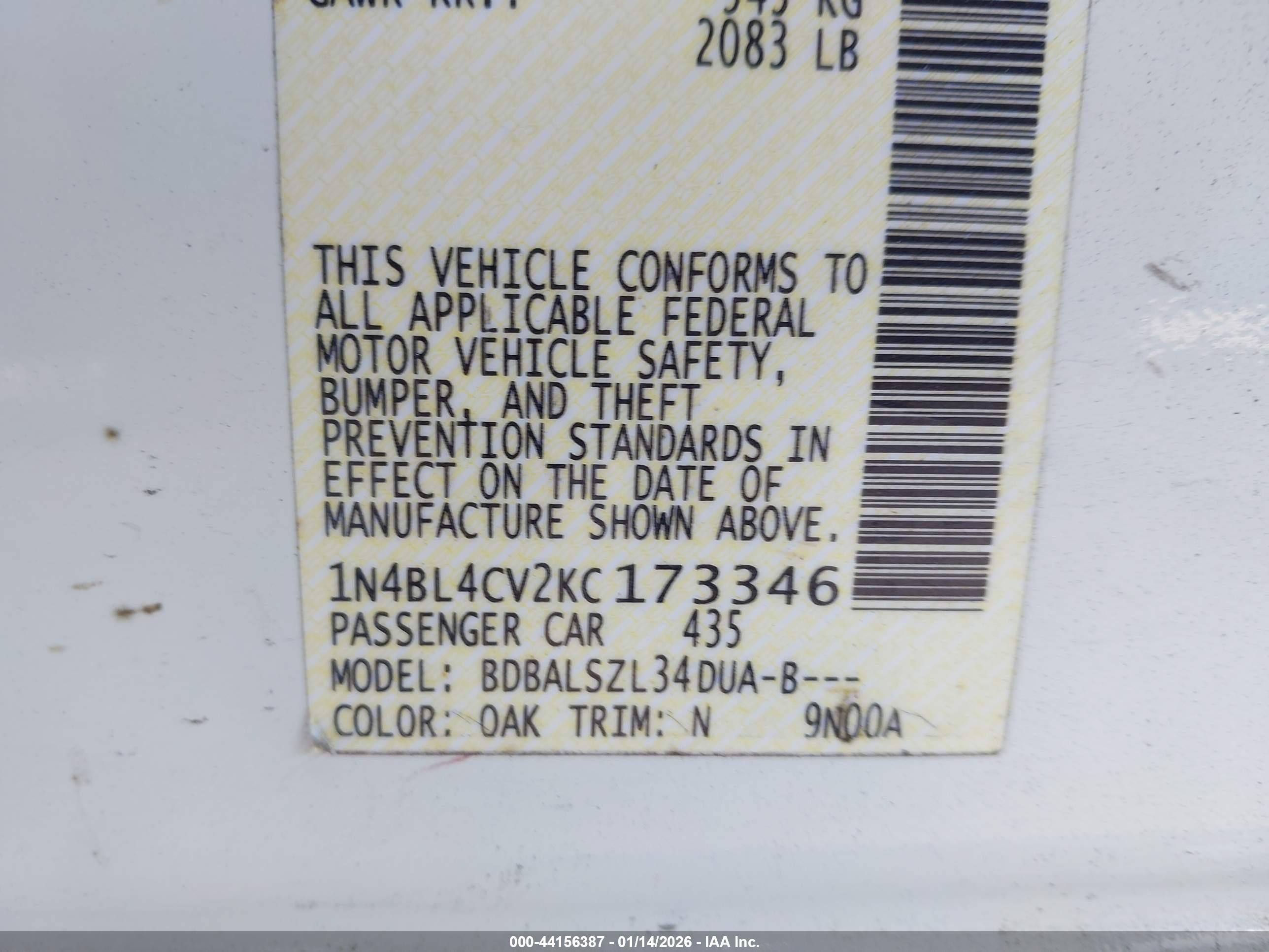 NISSAN ALTIMA image 9