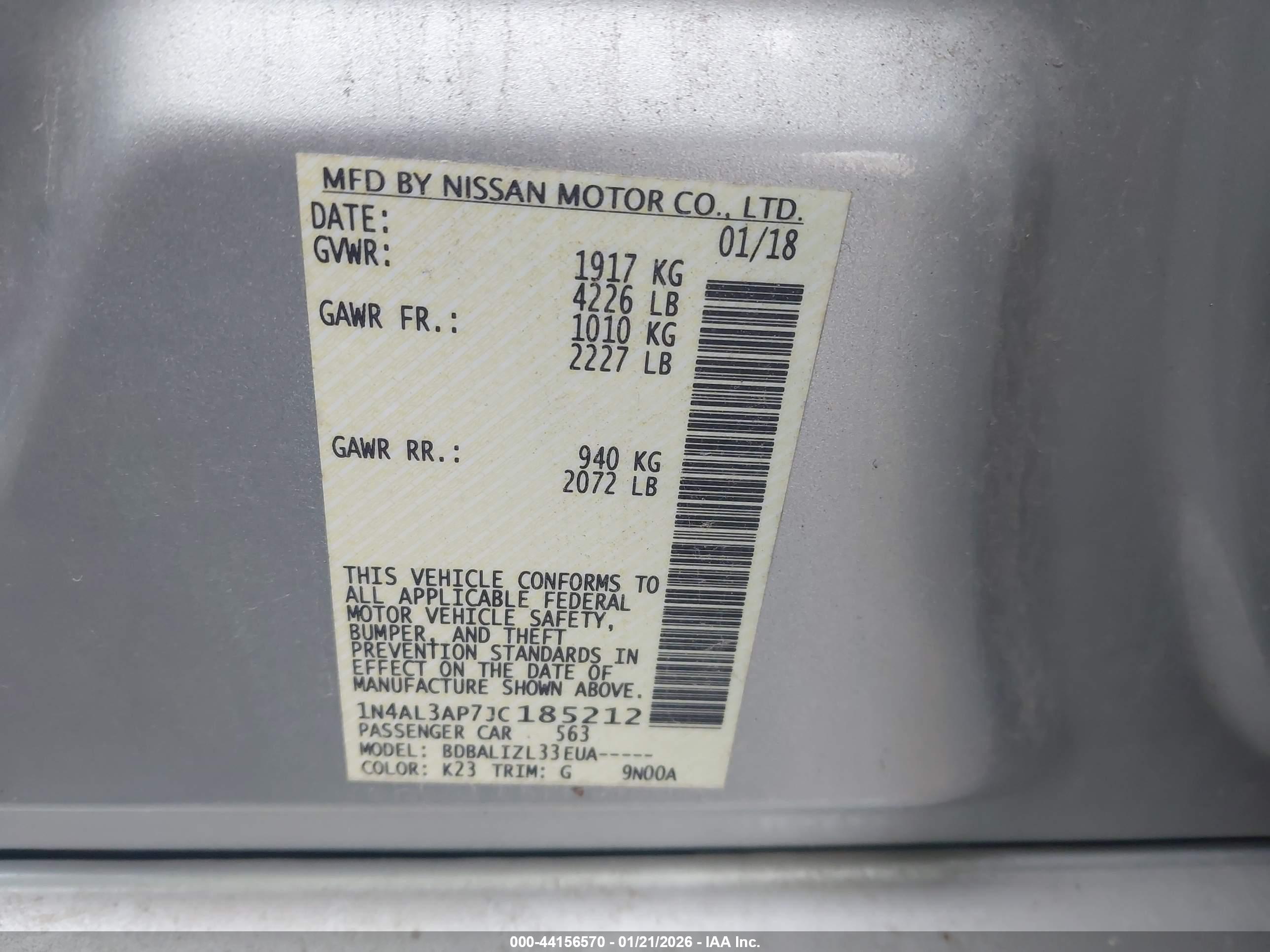 NISSAN ALTIMA image 9